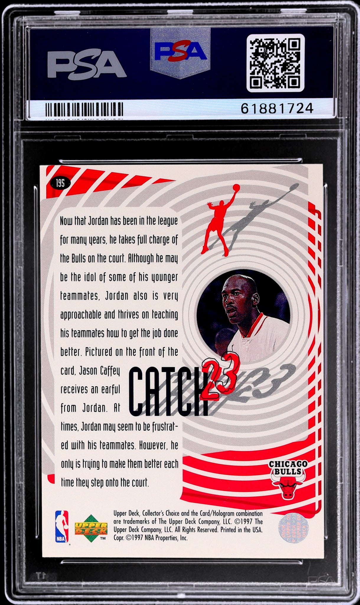 1997 Collector's Choice #195 Michael Jordan PSA 8