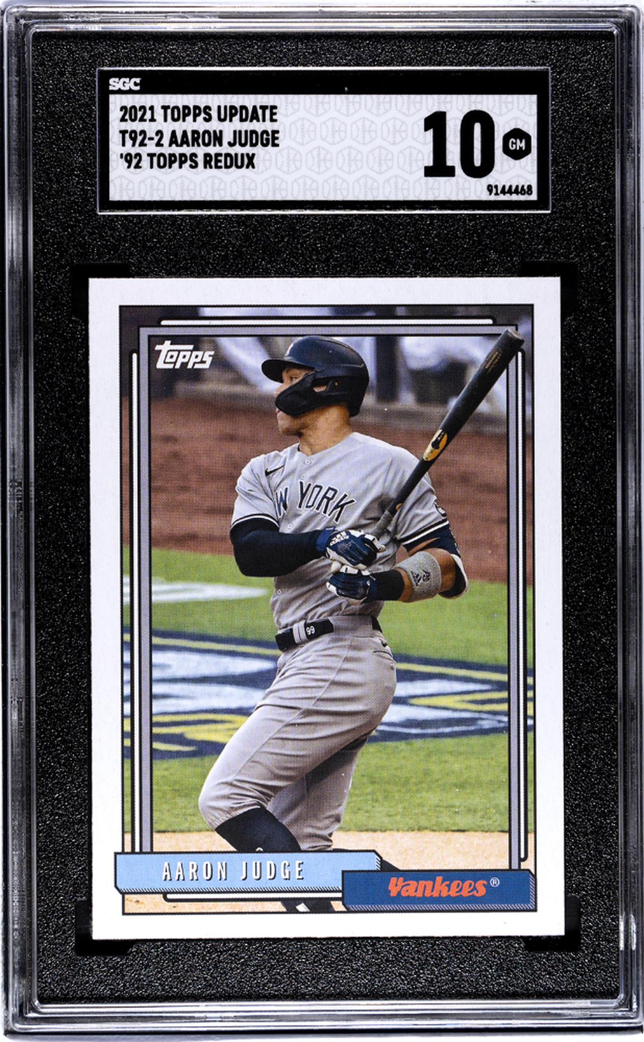 2021 Topps Update #T92-2 Aaron Judge '92 Topps Redux SGC 10