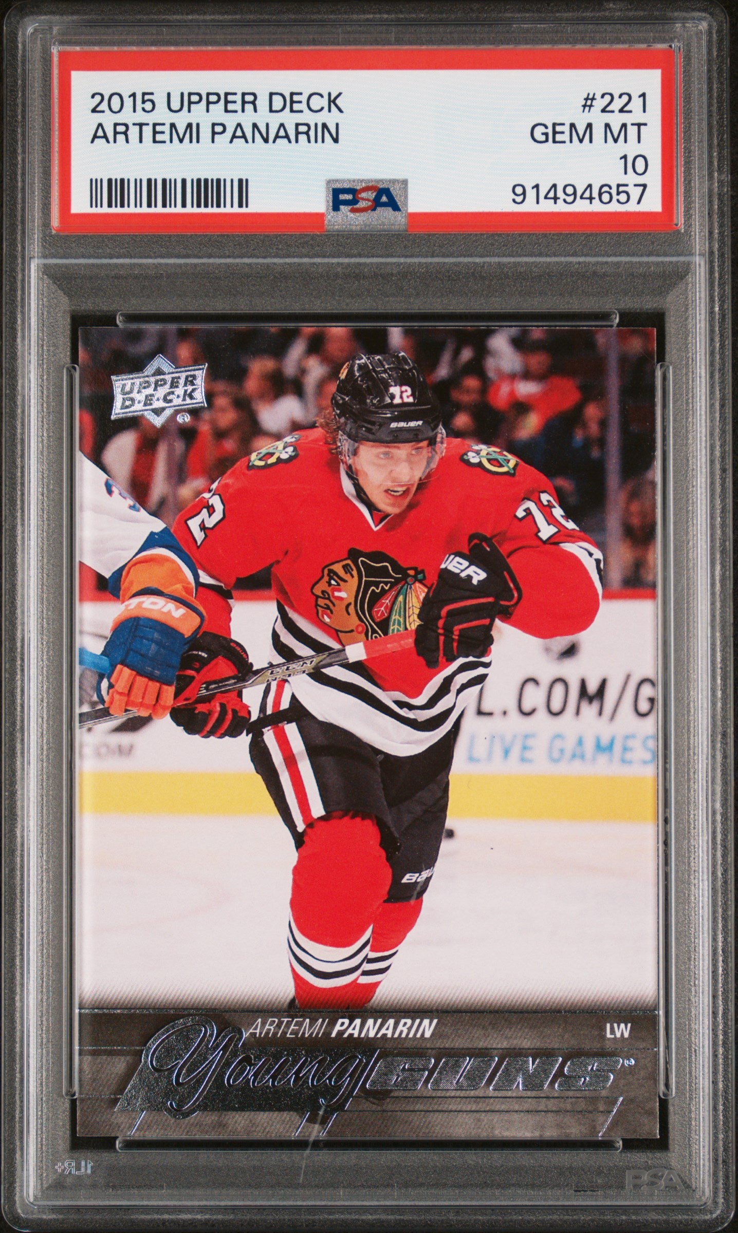 2015 Upper Deck Young Guns Artemi Panarin #221 PSA 10