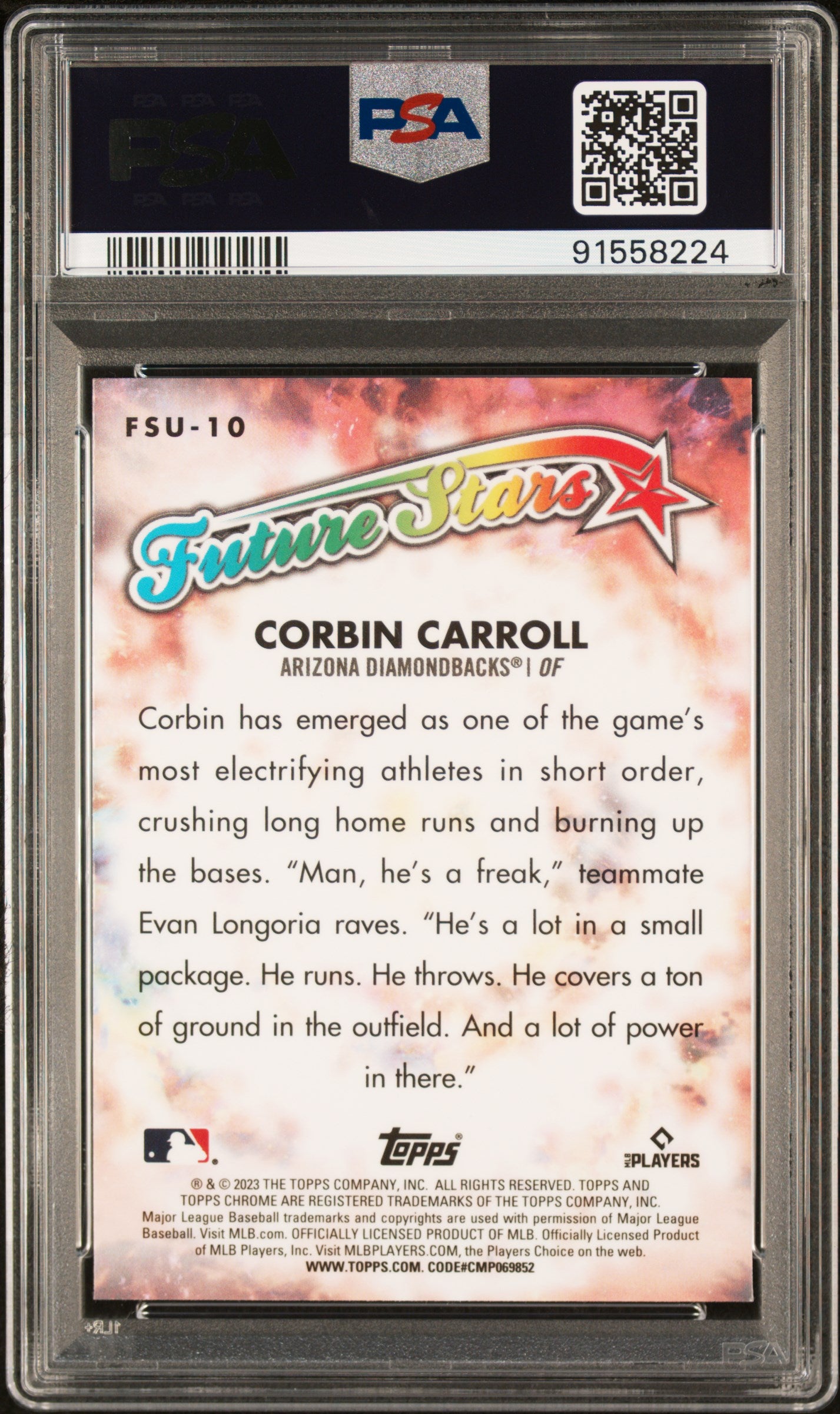2023 Topps Chrome Future Stars Corbin Carroll #FSU10 RC PSA 9