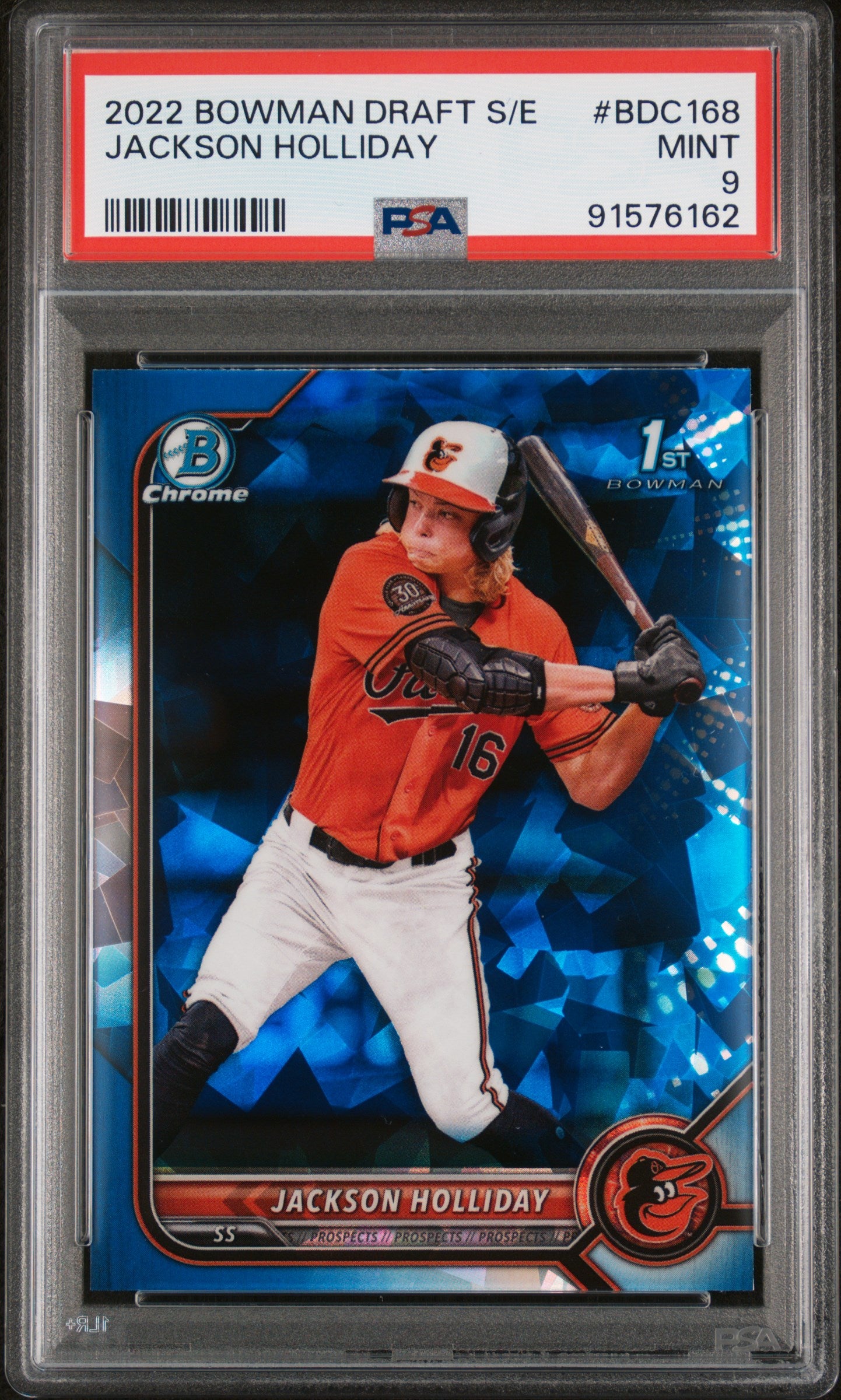 2022 Bowman Draft Sapphire Chrome Jackson Holliday #BDC168 PSA 9