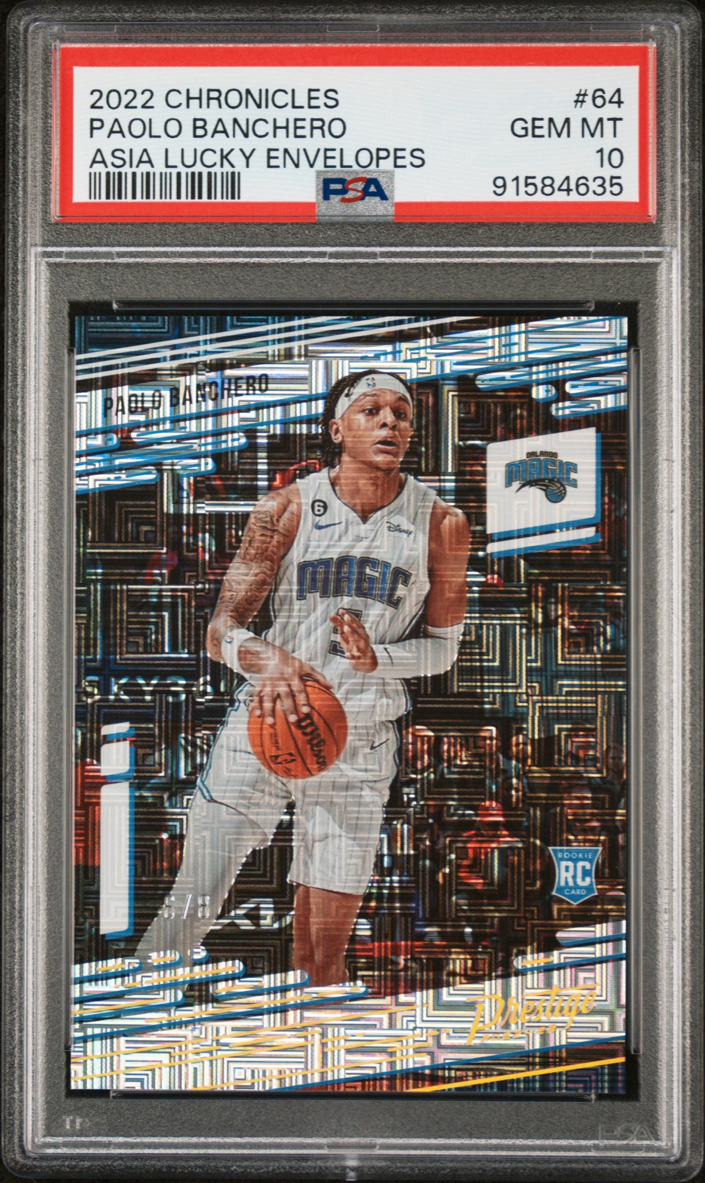 2022 Chronicles #64 Paolo Banchero Asia Lucky Envelopes /8 PSA 10