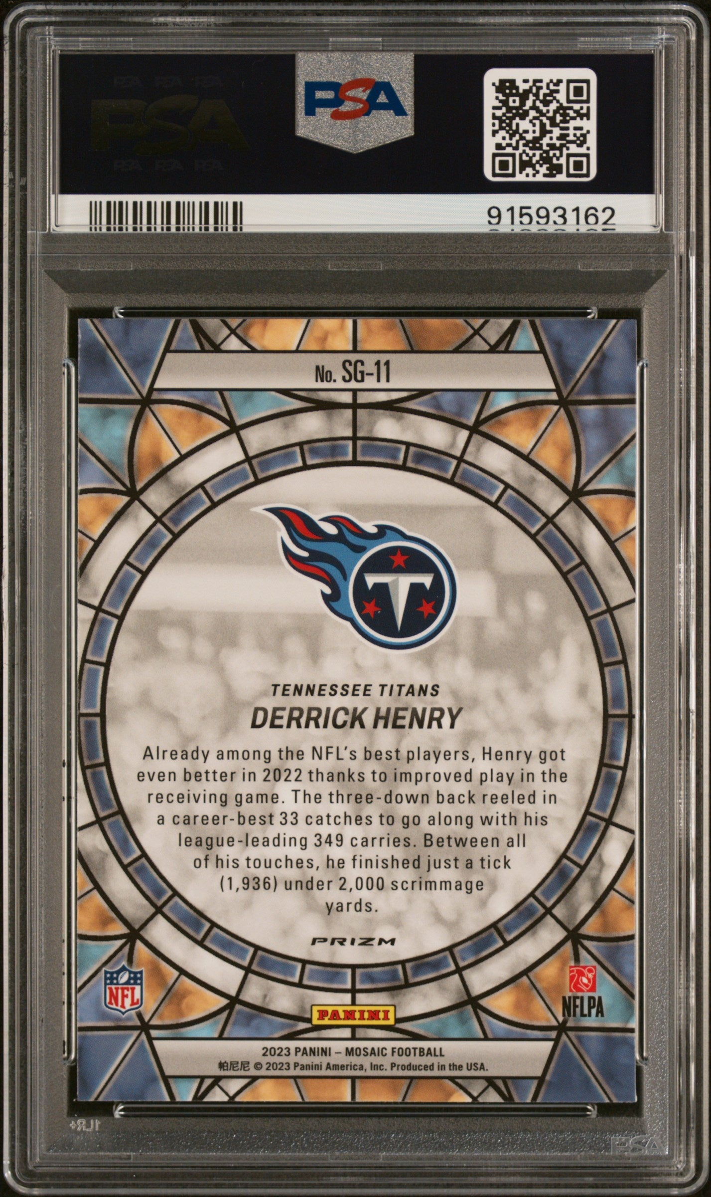 2023 Panini Mosaic Stained Glass Derrick Henry #SG11 PSA 10