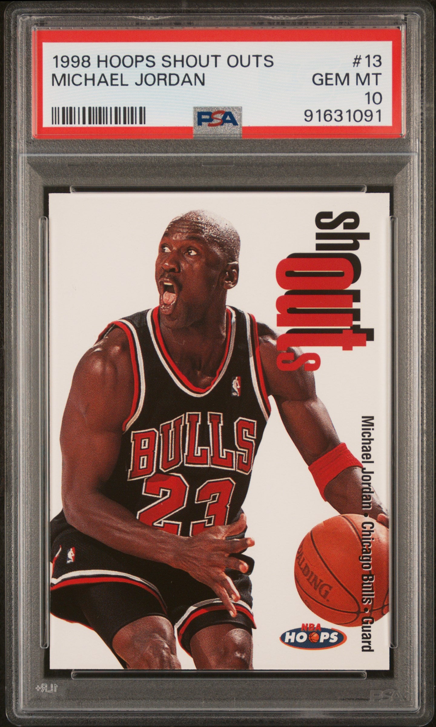 1998 SkyBox Hoops Shout Outs Michael Jordan #13 PSA 10