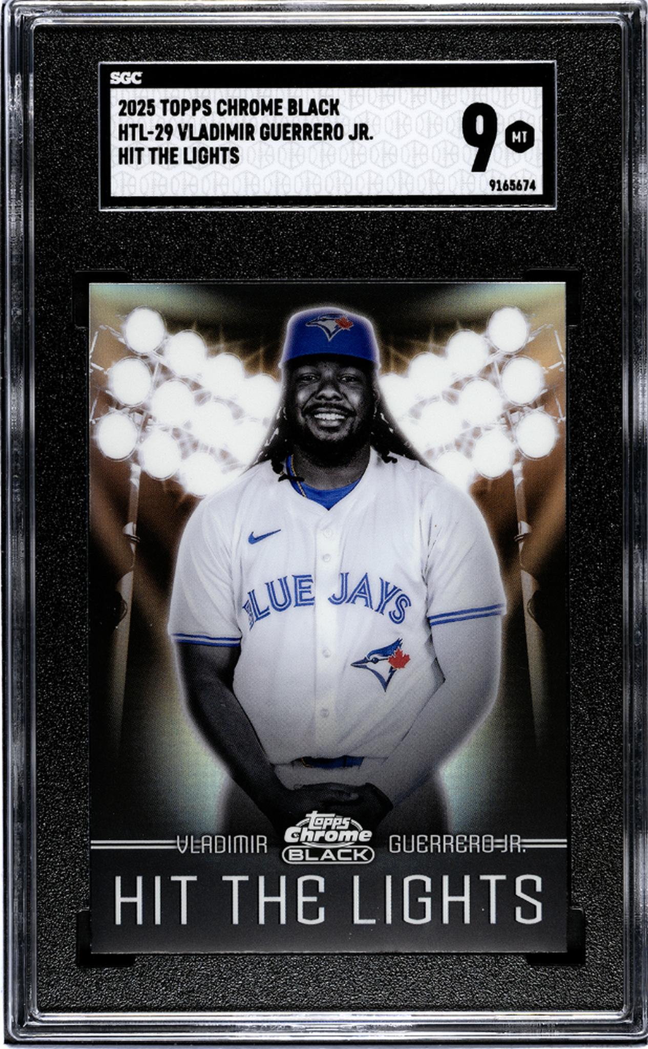 2025 Topps Chrome Black #HTL-29 Vladimir Guerrero Jr. Hit The Lights SGC 9