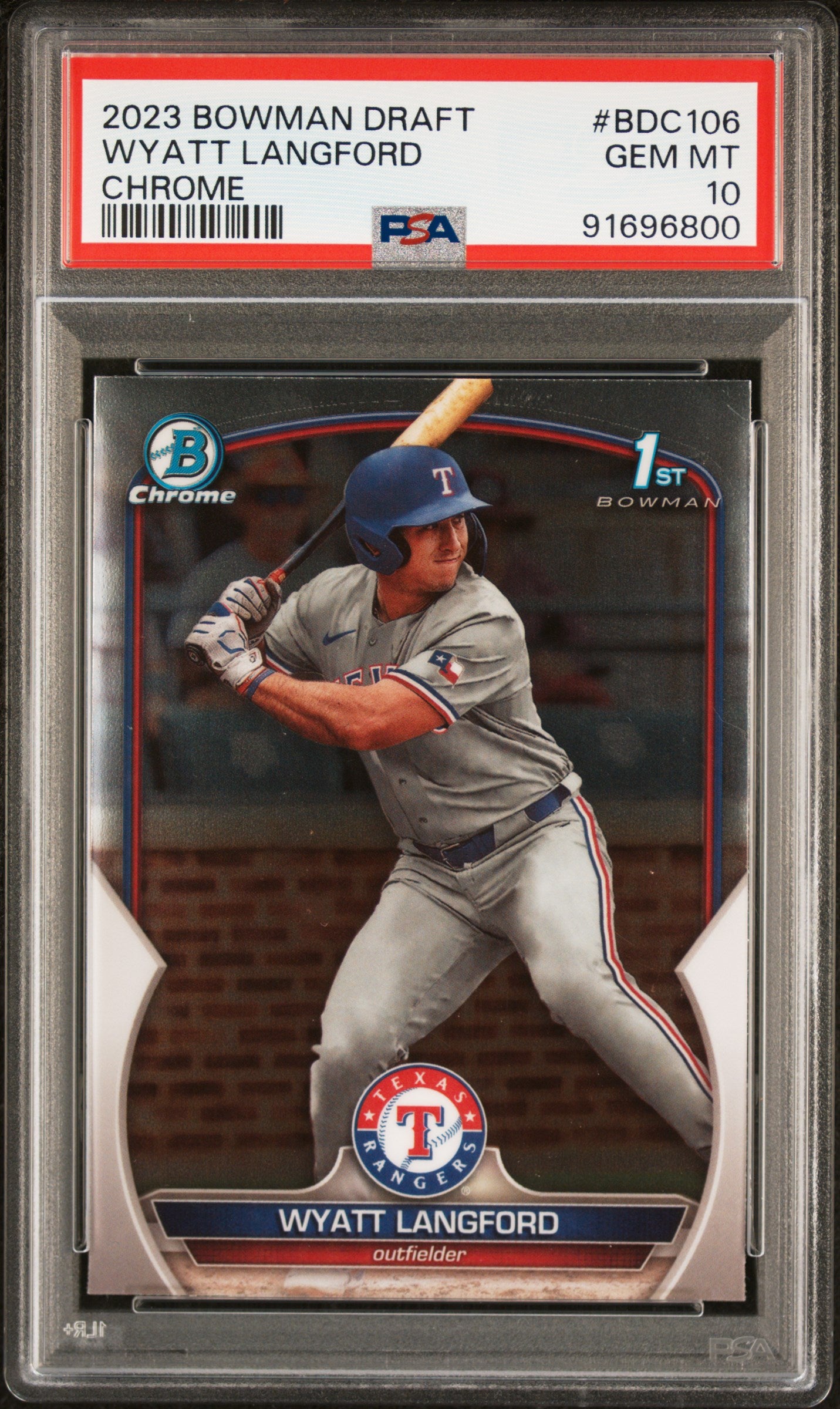 2023 Bowman Draft Chrome Wyatt Langford #BDC-106 PSA 10
