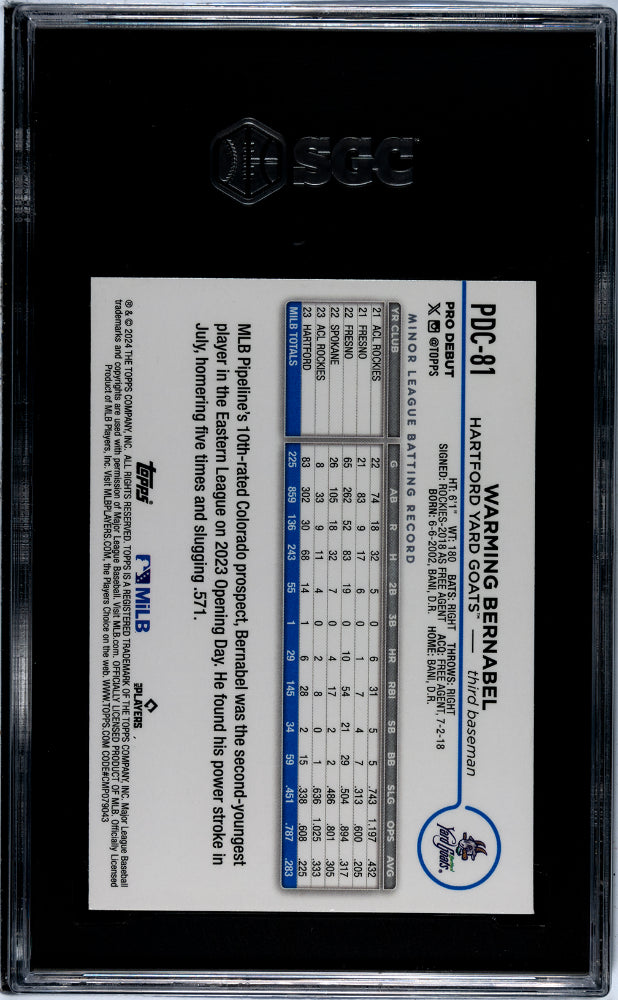 2024 Topps Chrome # Warming Bernabel Gold Mini-Diamond Refractor /50 SGC 9.5