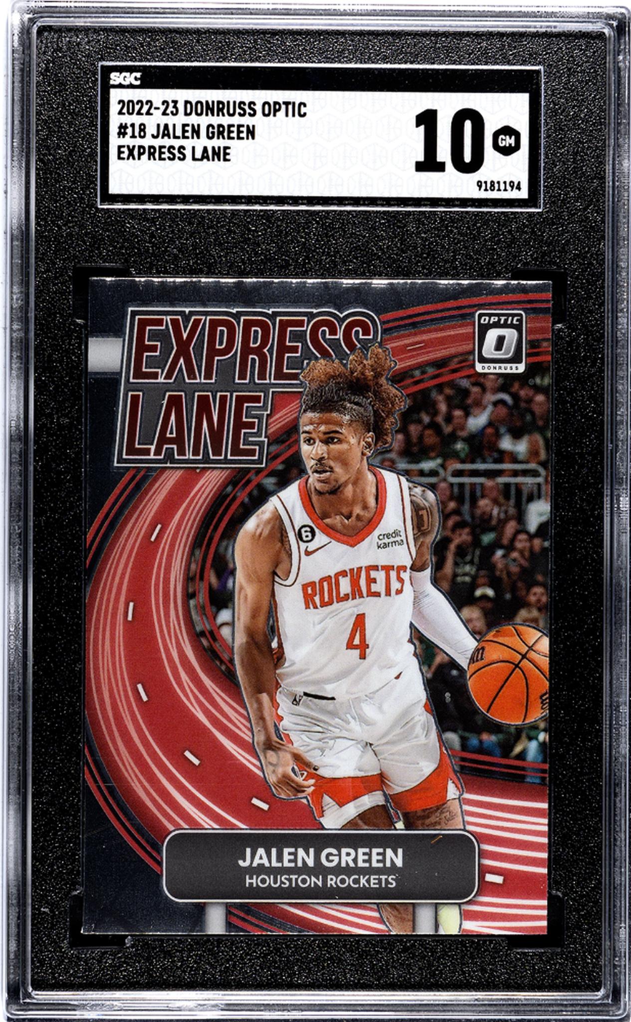 2022-23 Panini Donruss Optic Express Lane Jalen Green #18 SGC 10