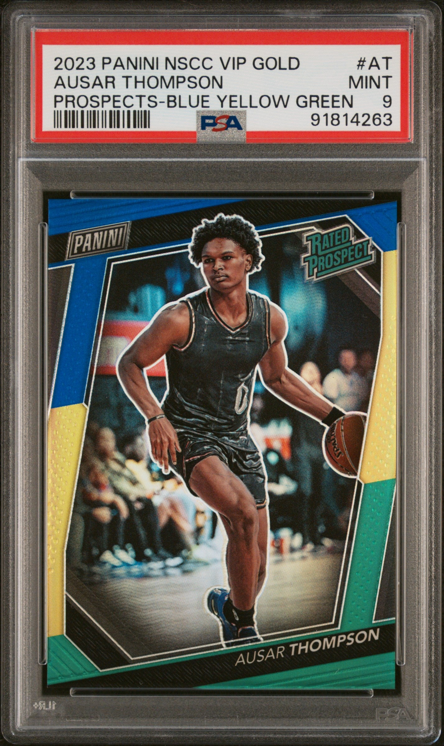 2023 Panini NSCC VIP Gold Blue Yellow Green Ausar Thompson #AT Prizm /25 PSA 9