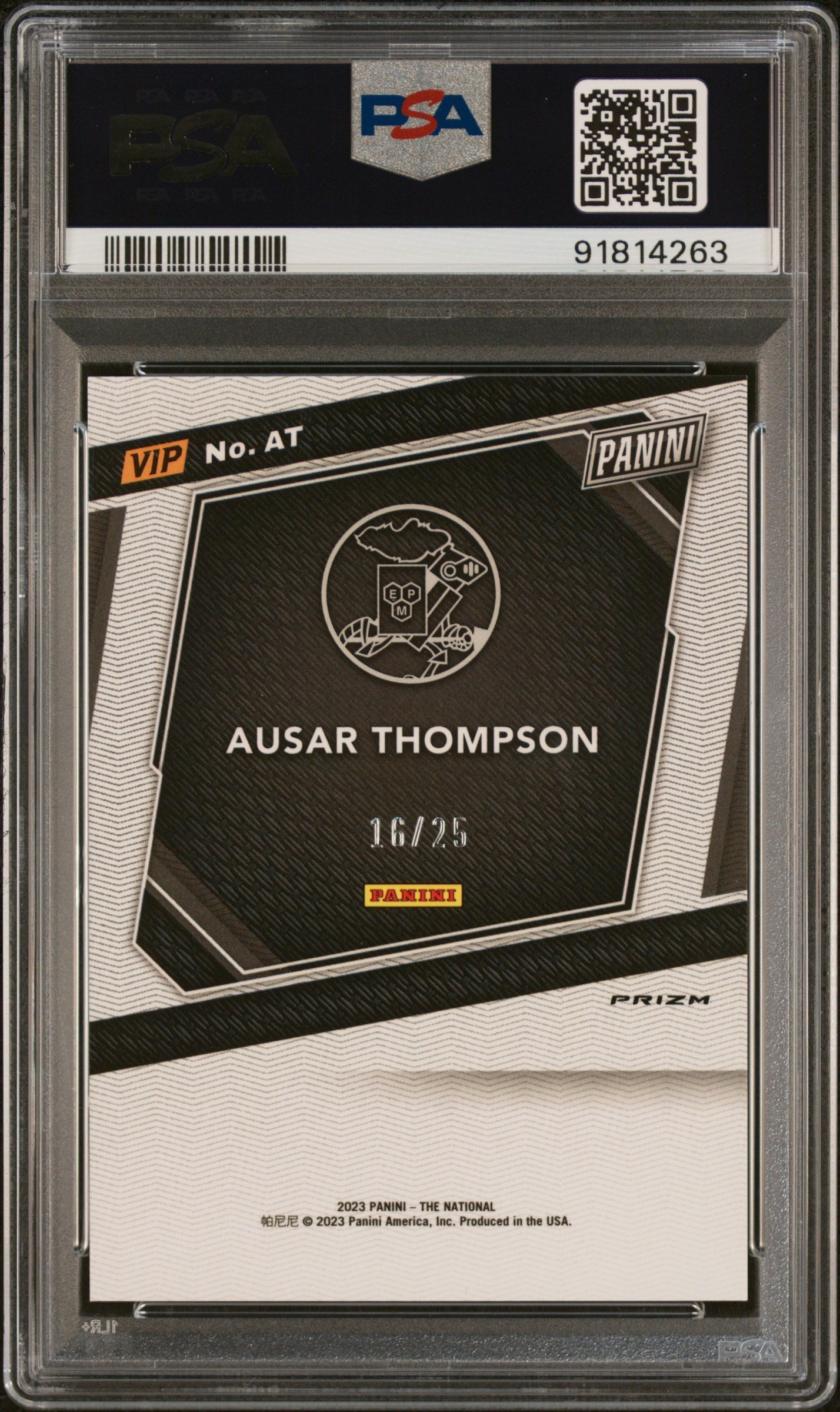 2023 Panini NSCC VIP Gold Blue Yellow Green Ausar Thompson #AT Prizm /25 PSA 9