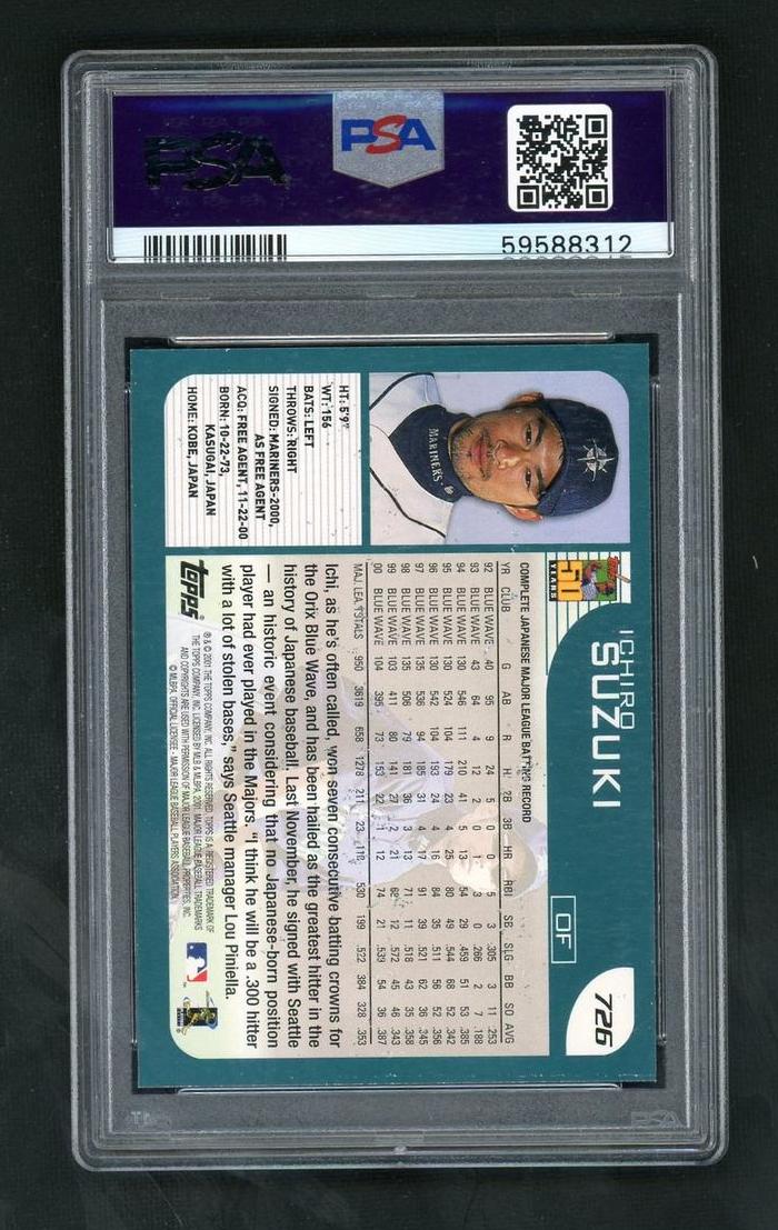2001 Topps Ichiro Suzuki #726 PSA 7