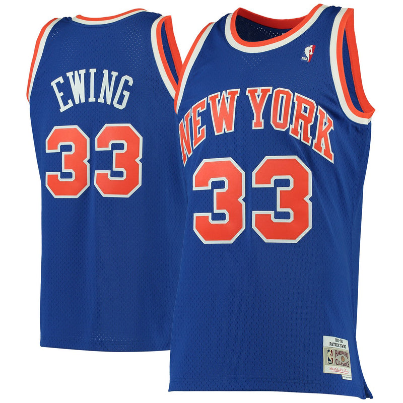 Patrick Ewing New York Knicks Mitchell & Ness 1991/92 Hardwood Classics Swingman Jersey - Blue