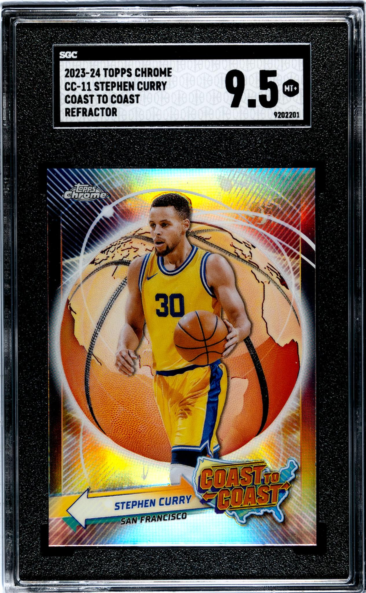 2023-24 Topps Chrome #CC-11 Stephen Curry Coast to Coast Ref. SGC 9.5