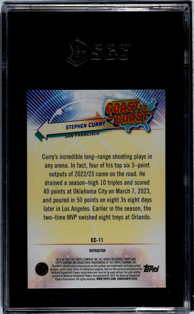 2023-24 Topps Chrome #CC-11 Stephen Curry Coast to Coast Ref. SGC 9.5