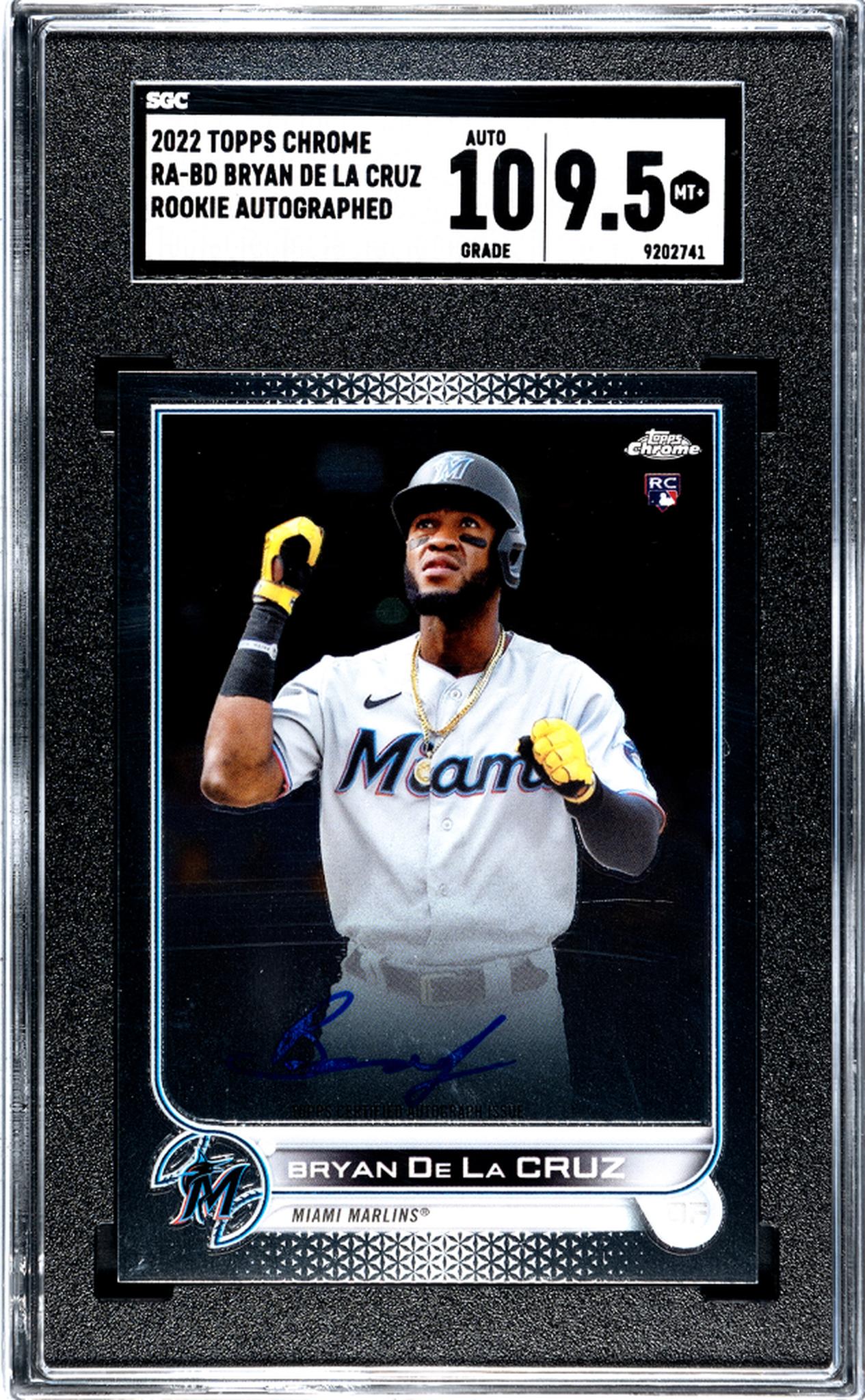 2022 Topps Chrome #RA-BD Bryan De La Cruz Rookie Autographed Auto SGC 9.5