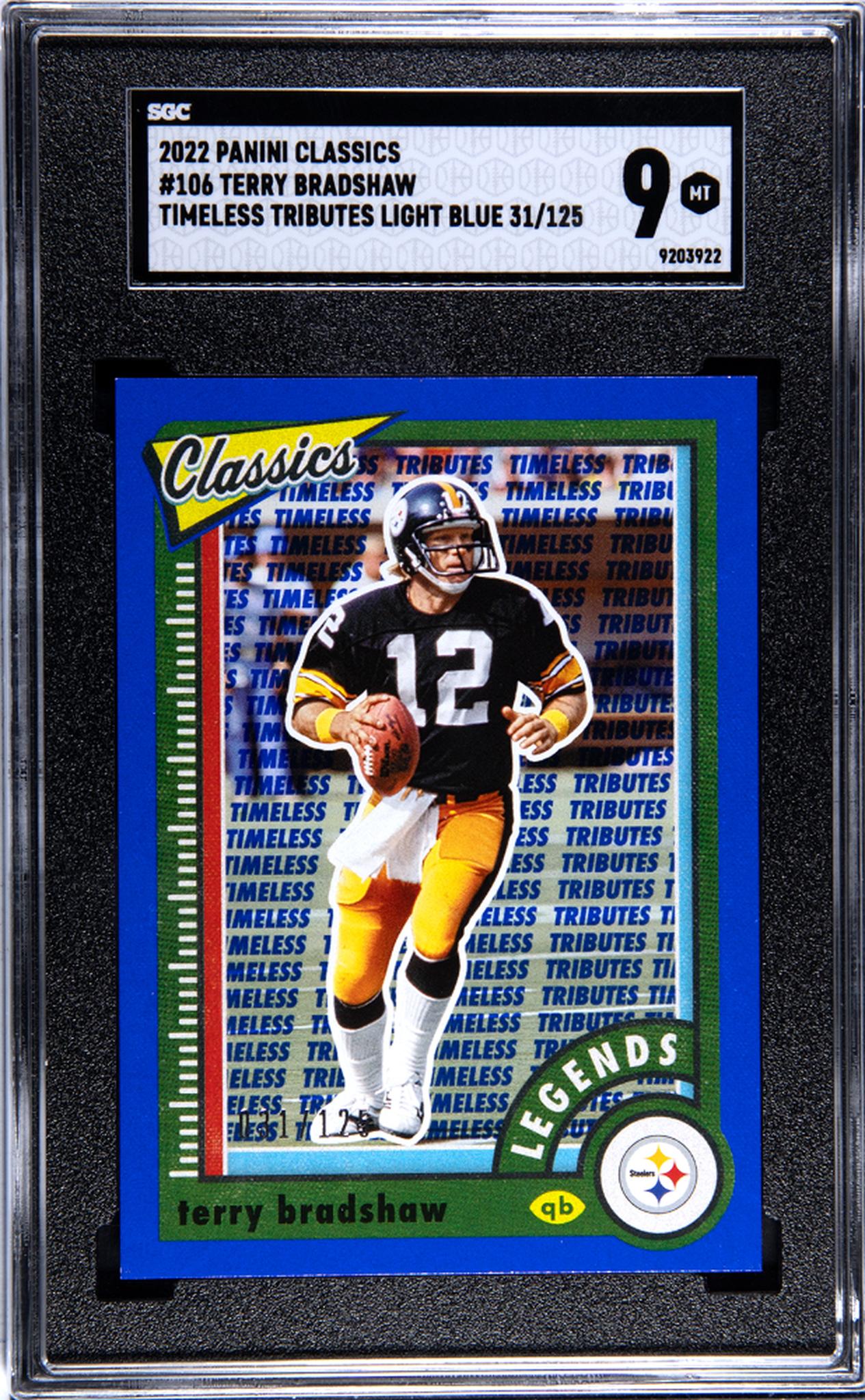 2022 Panini Classics #106 Terry Bradshaw Light /125 SGC 9