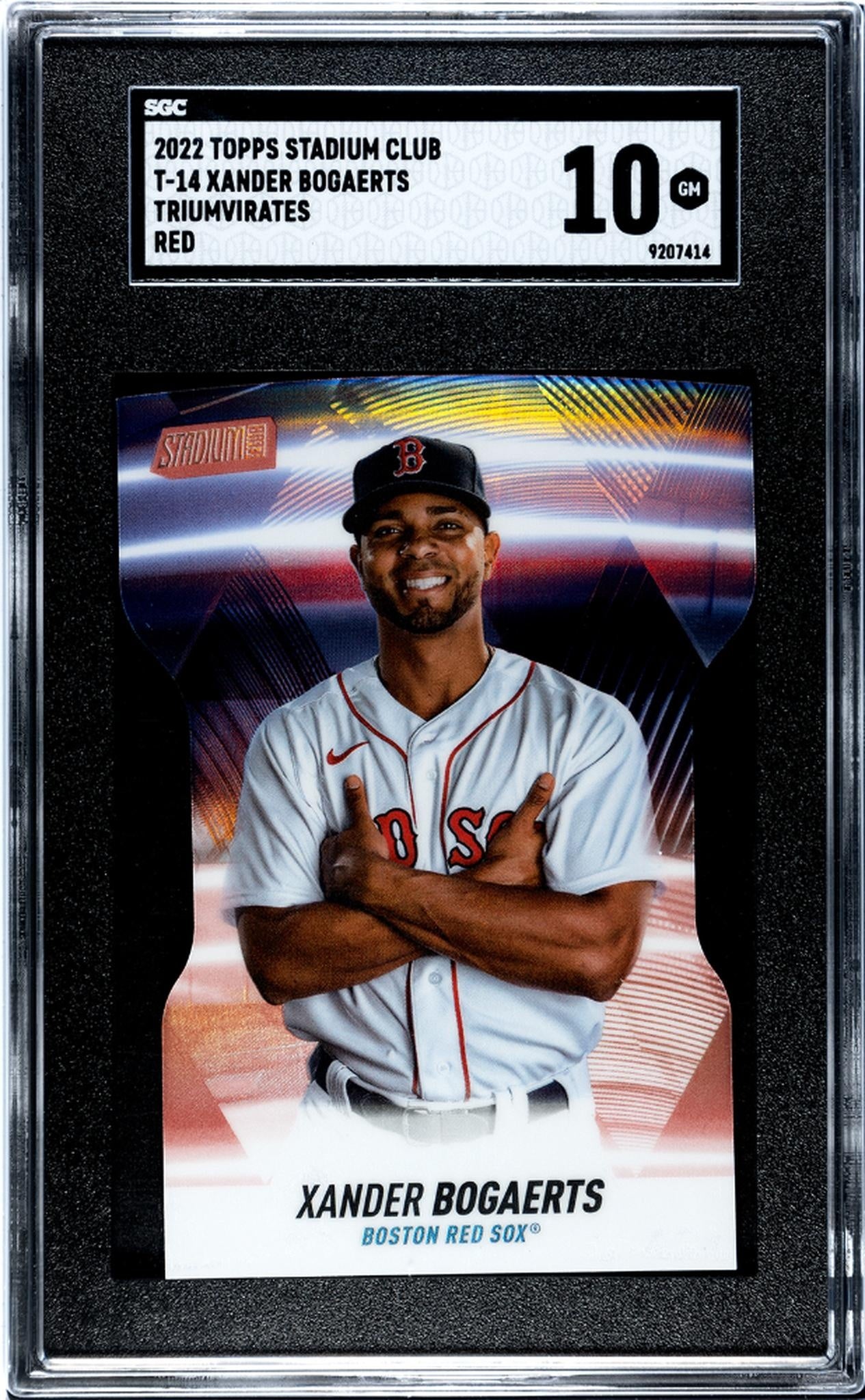 2022 Topps Stadium Club #T-14 Xander Bogaerts Triumvirates Red SGC 10