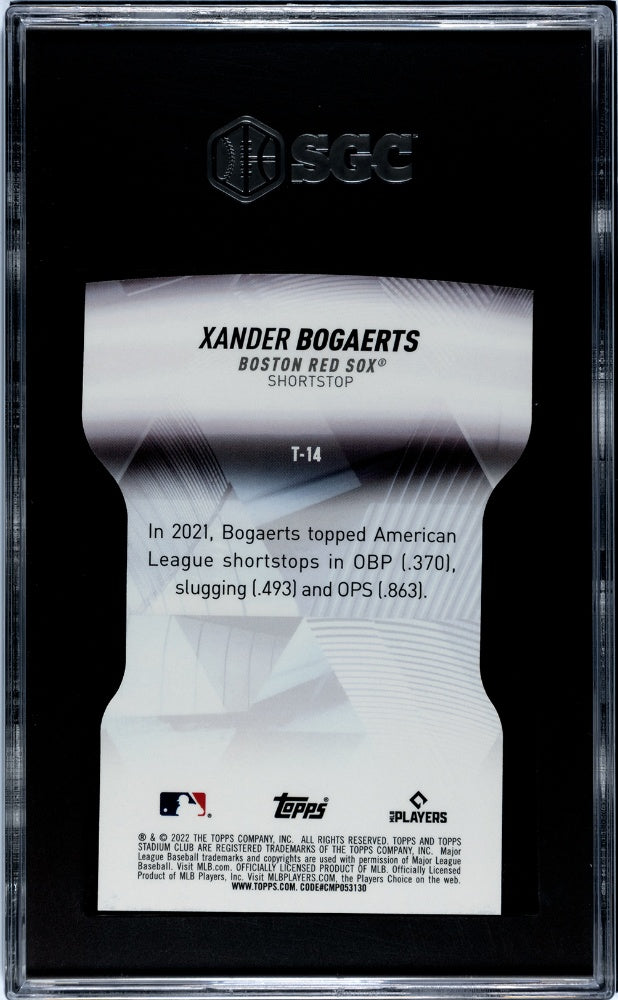 2022 Topps Stadium Club #T-14 Xander Bogaerts Triumvirates Red SGC 10