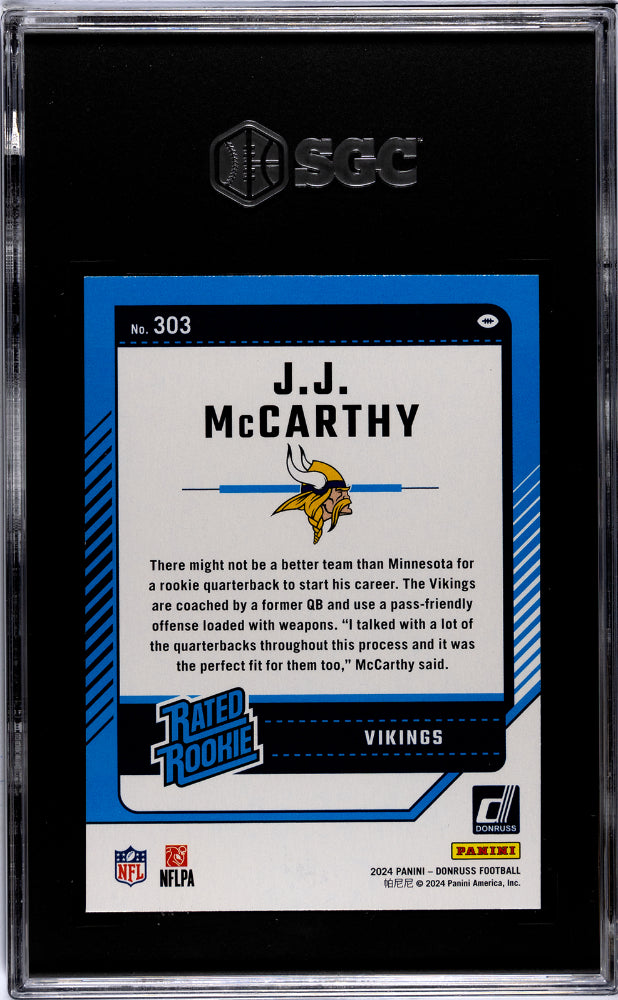 2024 Donruss #303 Jj Mccarthy SGC 9.5