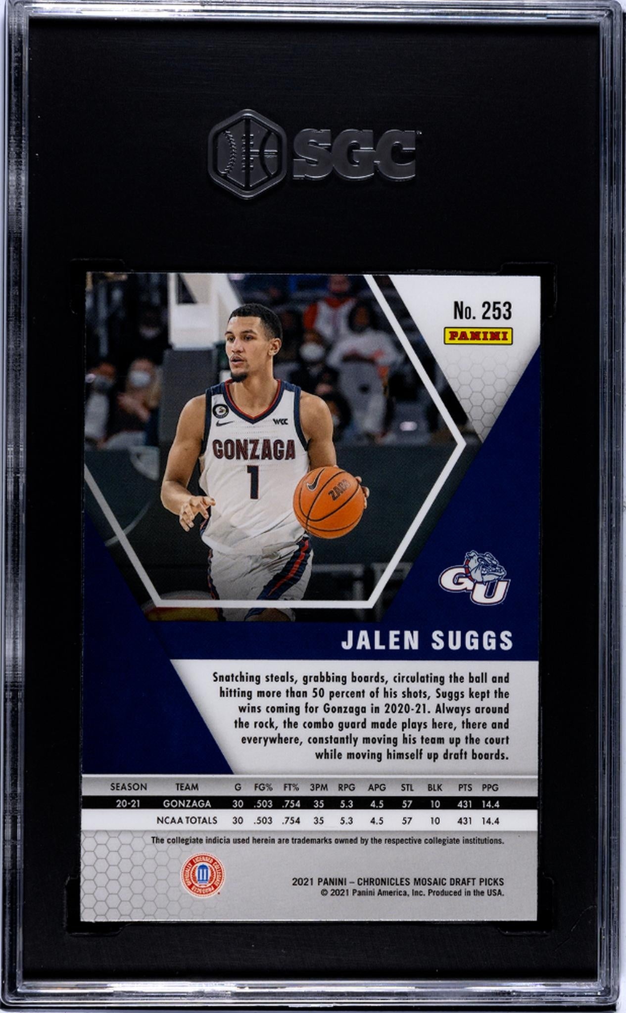 2021-22 Panini Chronicles Draft Picks #253 Jalen Suggs Mosaic SGC 10