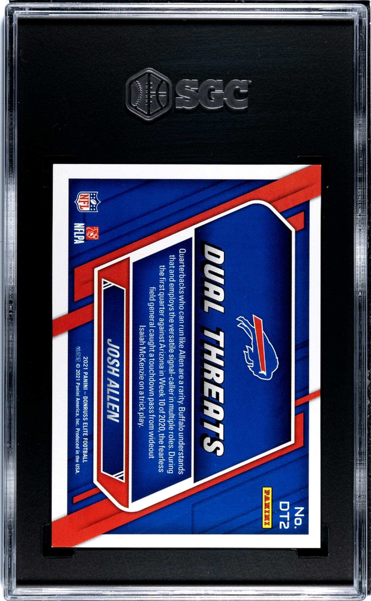 2021 Donruss Elite #DT2 Josh Allen Dual Threats /349 SGC 9.5