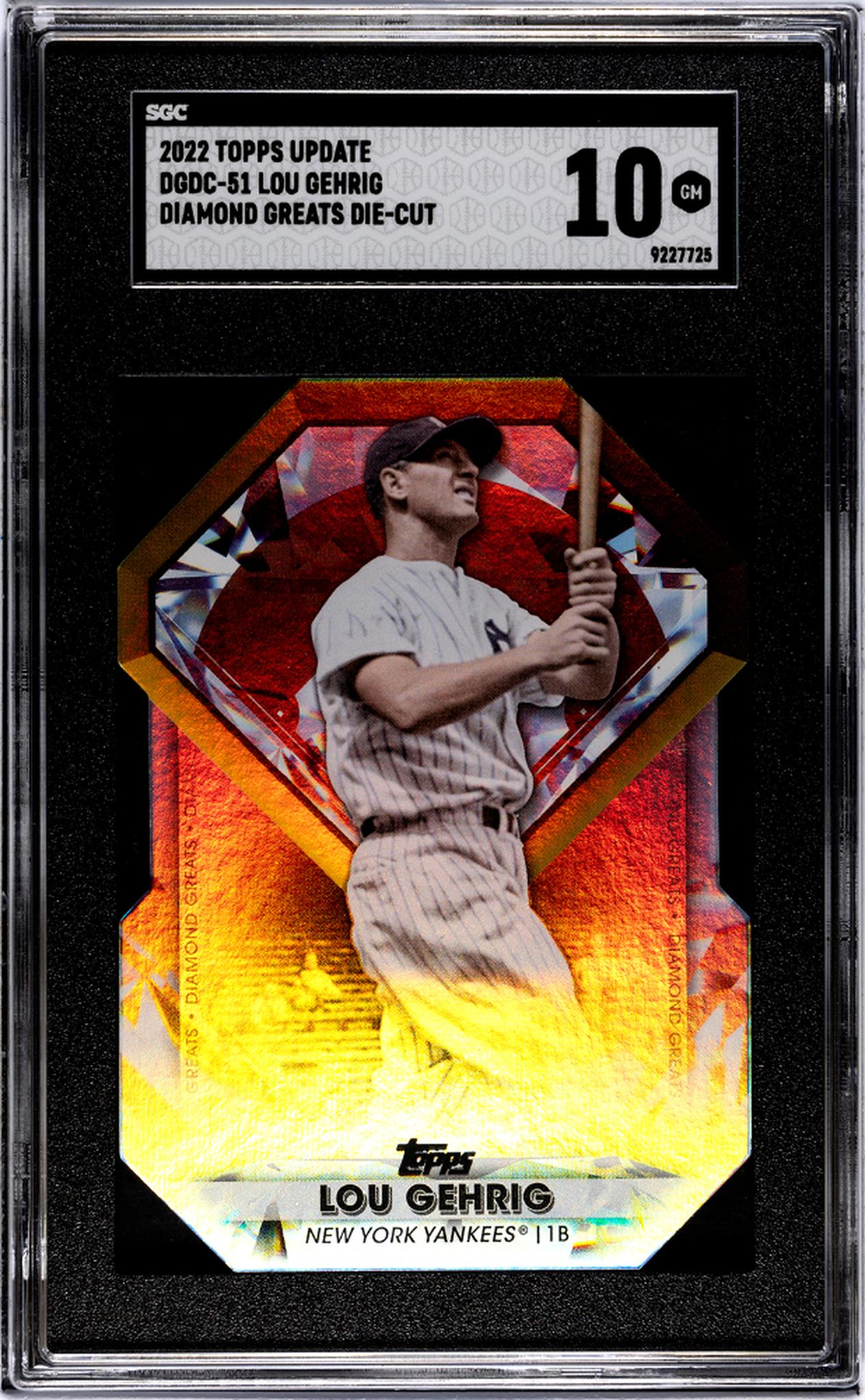 2022 Topps Update #DGDC-51 Lou Gehrig Diamond Greats Die-Cut SGC 10