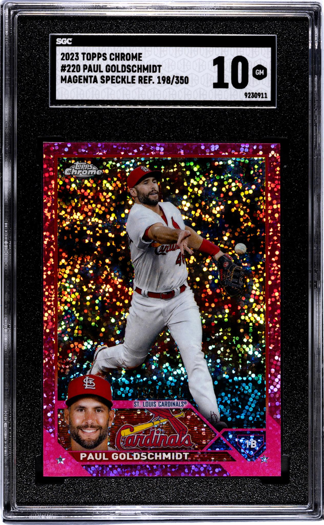 2023 Topps Chrome #220 Paul Goldschmidt Magenta Speck. Ref. /350 SGC 10