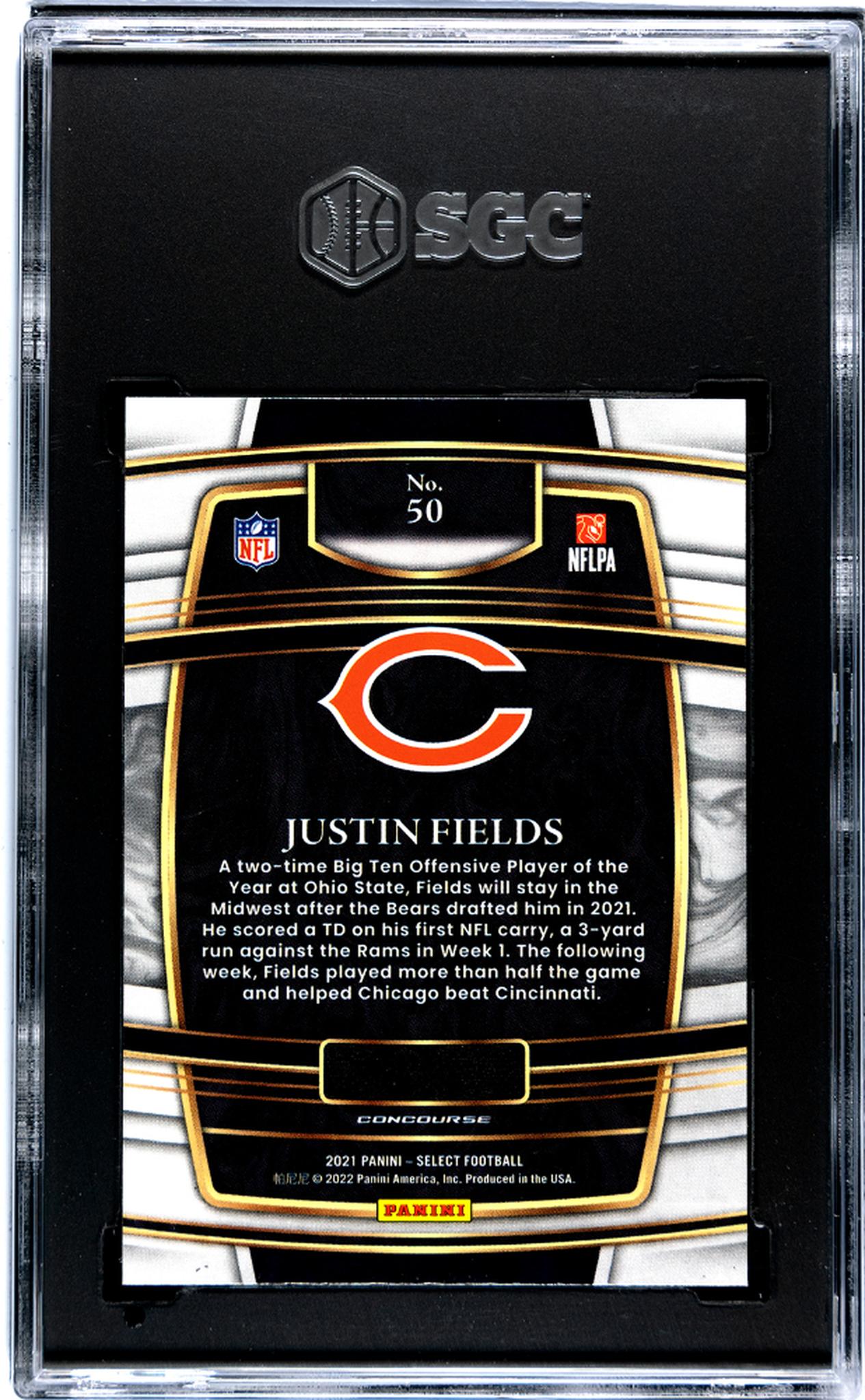 2021 Panini Select Concourse Justin Fields #50 SGC 9