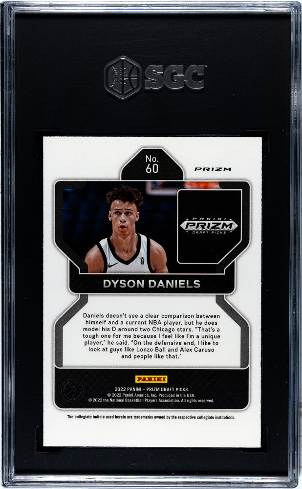 2022 Panini Prizm Draft Silver Dyson Daniels #60 RC SGC 8.5
