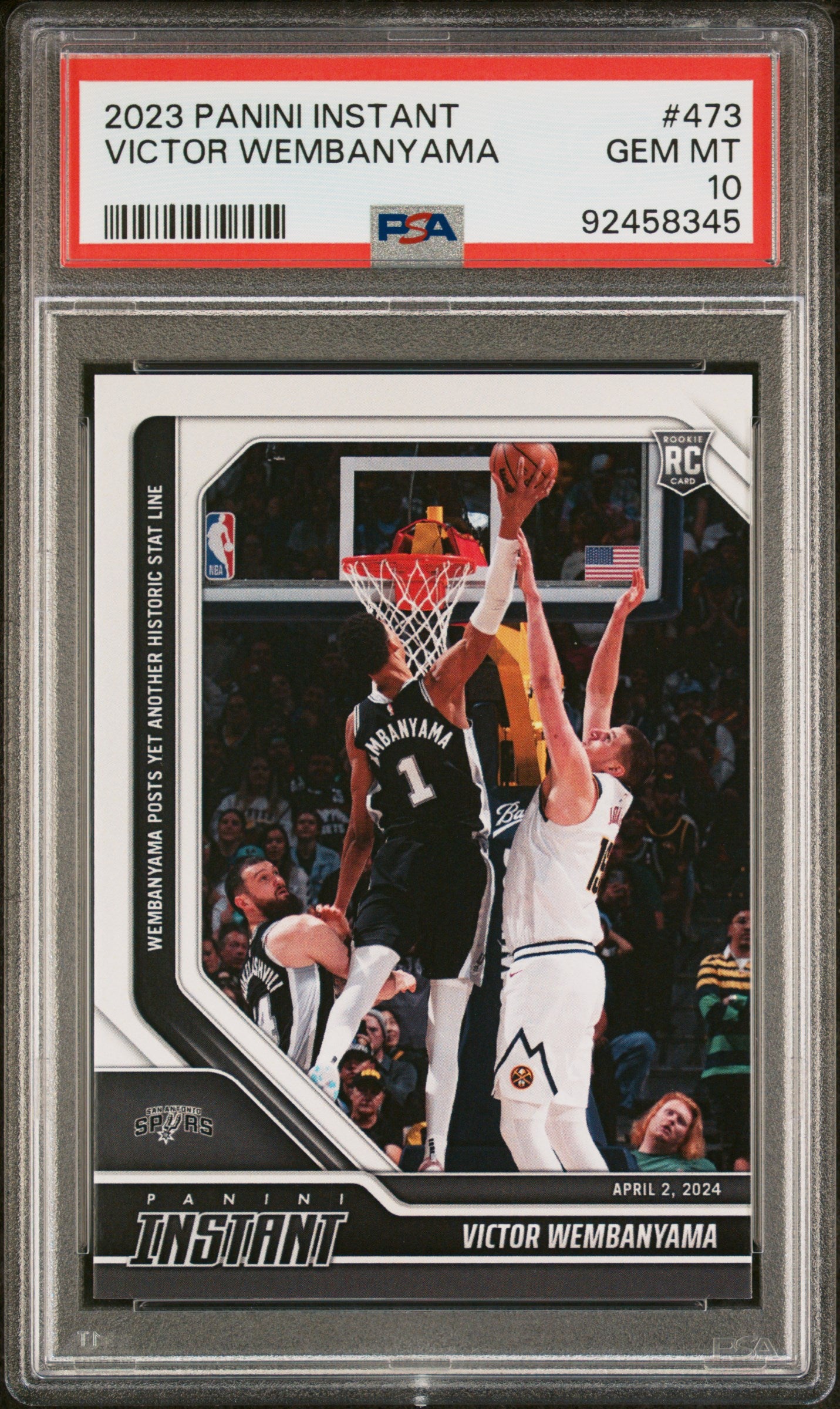 2023 Panini Instant Victor Wembanyama #473 RC PSA 10