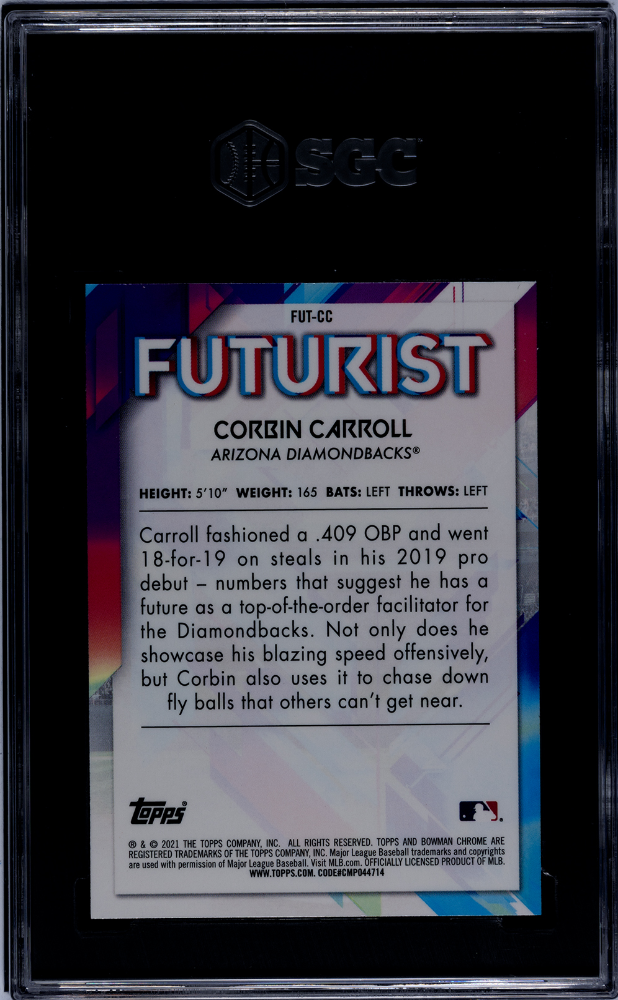 2021 Bowman Chrome Mega Box #FUT-CC Corbin Carroll Futurist SGC 10