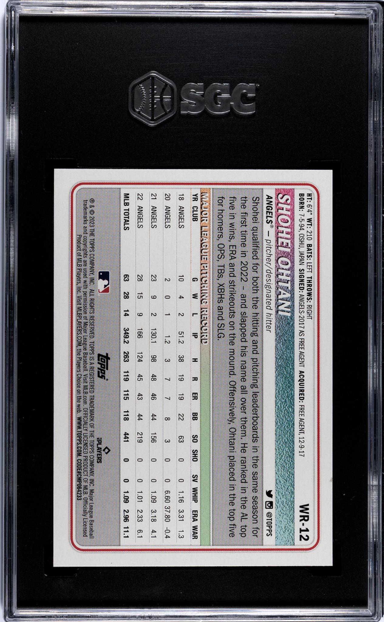 2023 Topps Big League Wrapper Redemption Shohei Ohtani #WR-12 SGC 9