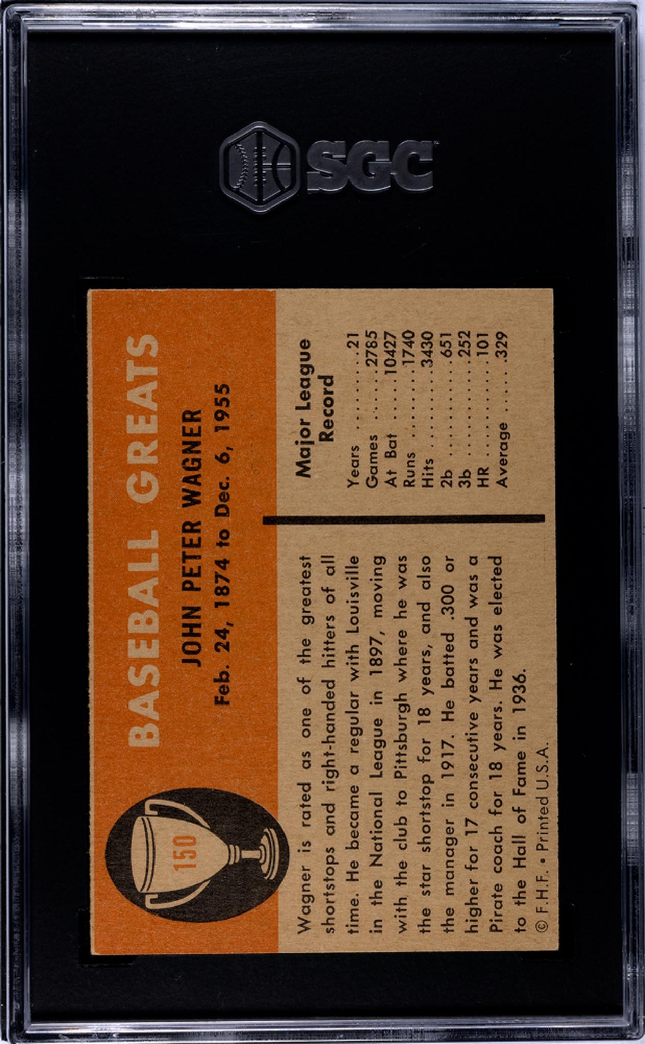1961 Fleer #150 Honus Wagner Baseball Greats SGC 7