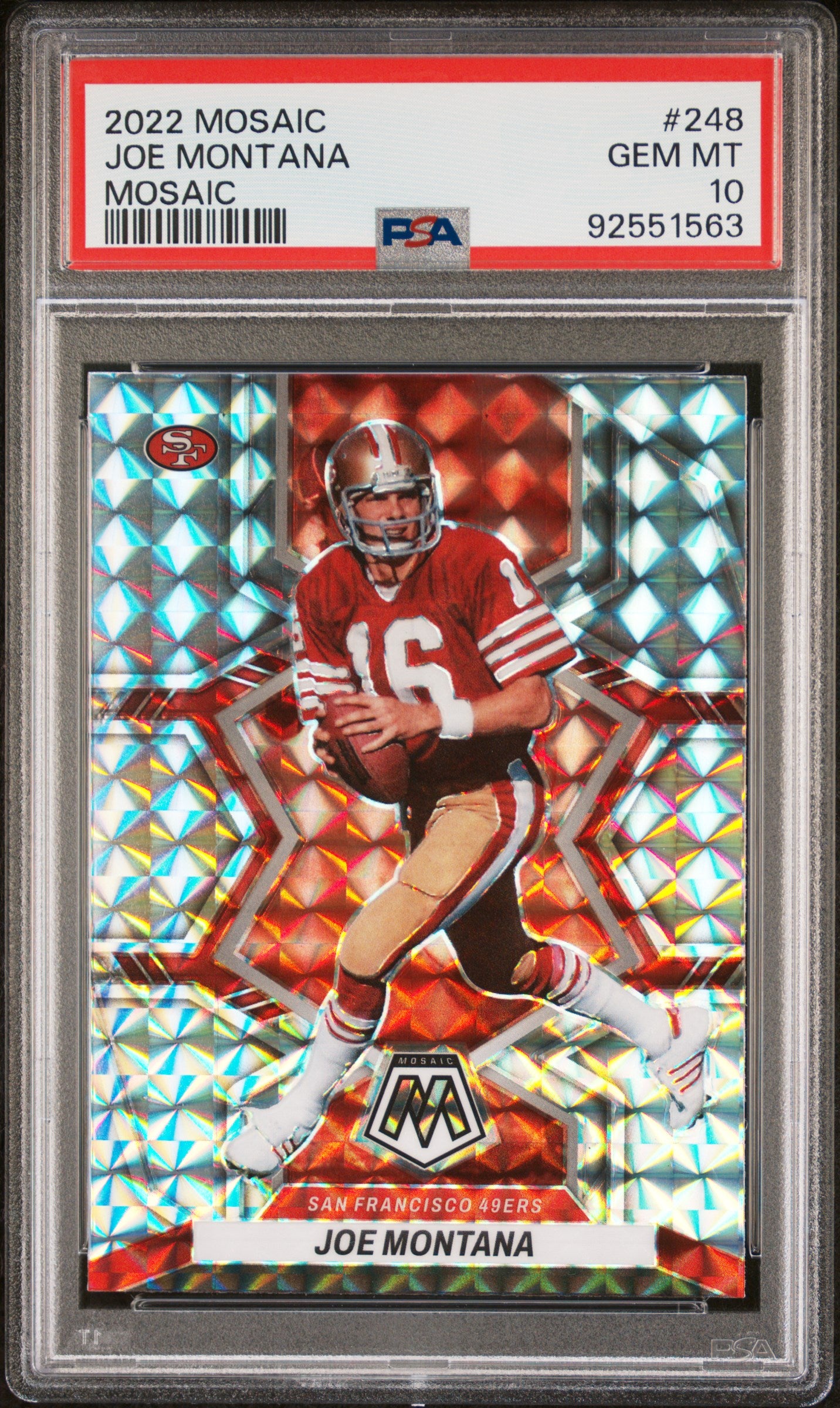 2022 Panini Mosaic Joe Montana #248 PSA 10