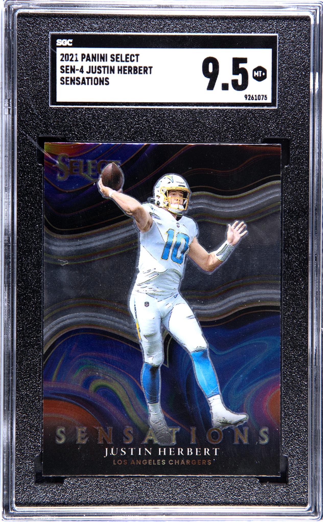 2021 Panini Select #SEN-4 Justin Herbert Sensations SGC 9.5