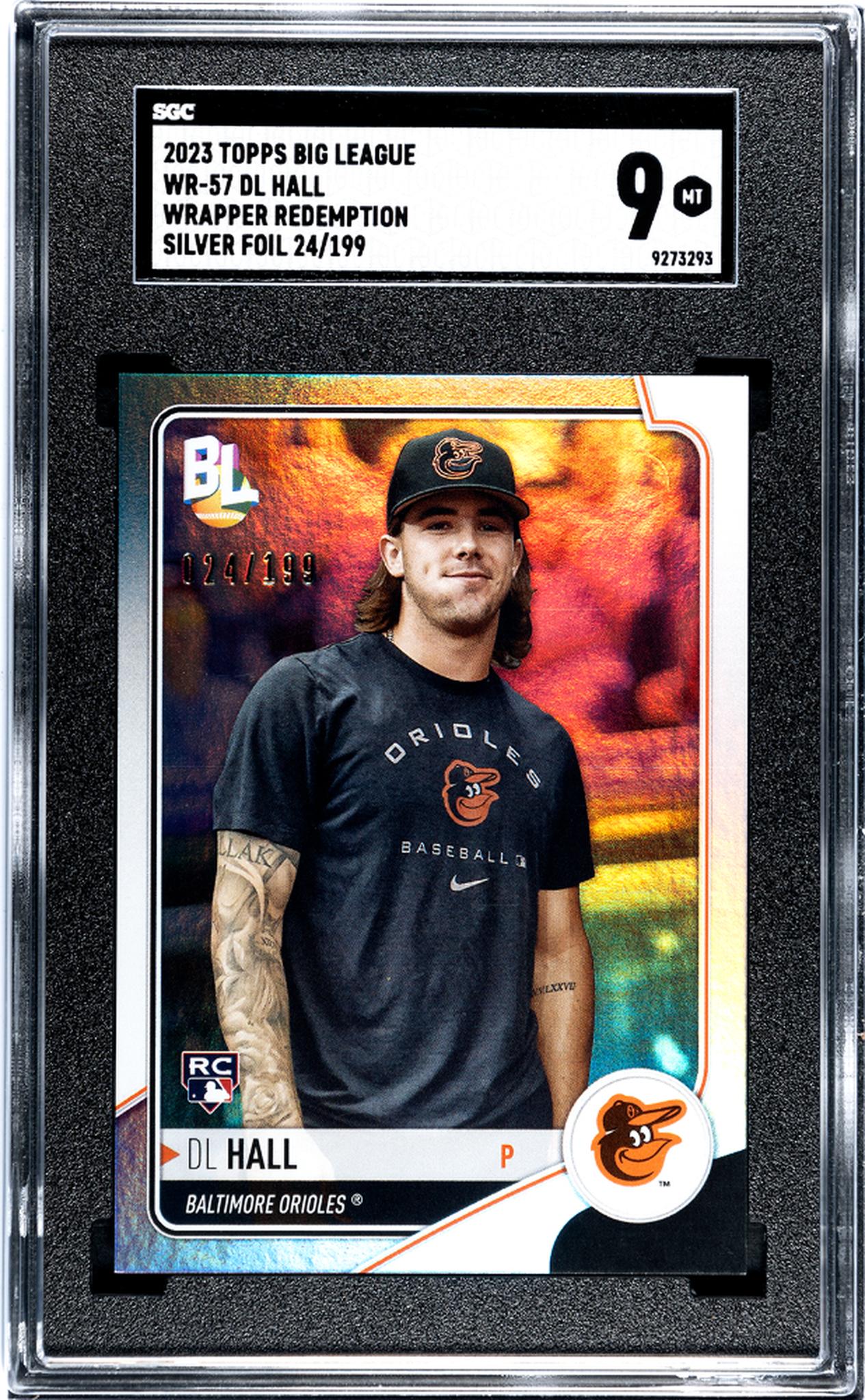 2023 Topps Big League Wrapper Redemption DL Hall #WR-57 RC Silver Foil /199 SGC 9