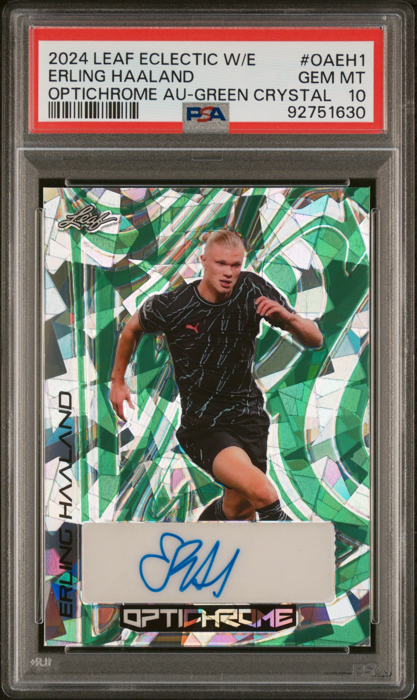 2024 Optichrome #OAEH1 Erling Haaland Eclectic W/E 2/2 PSA 10