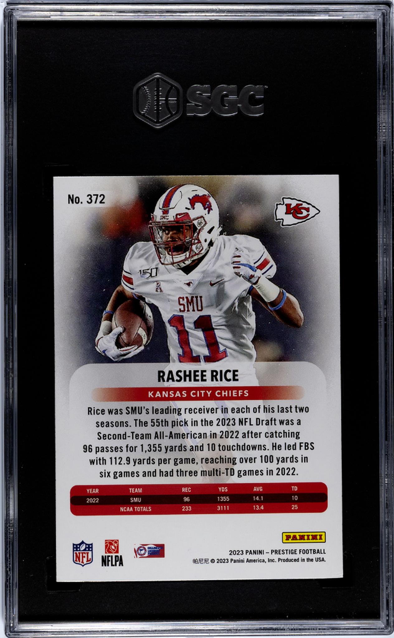 2023 Panini Prestige #372 Rashee Rice SGC 7