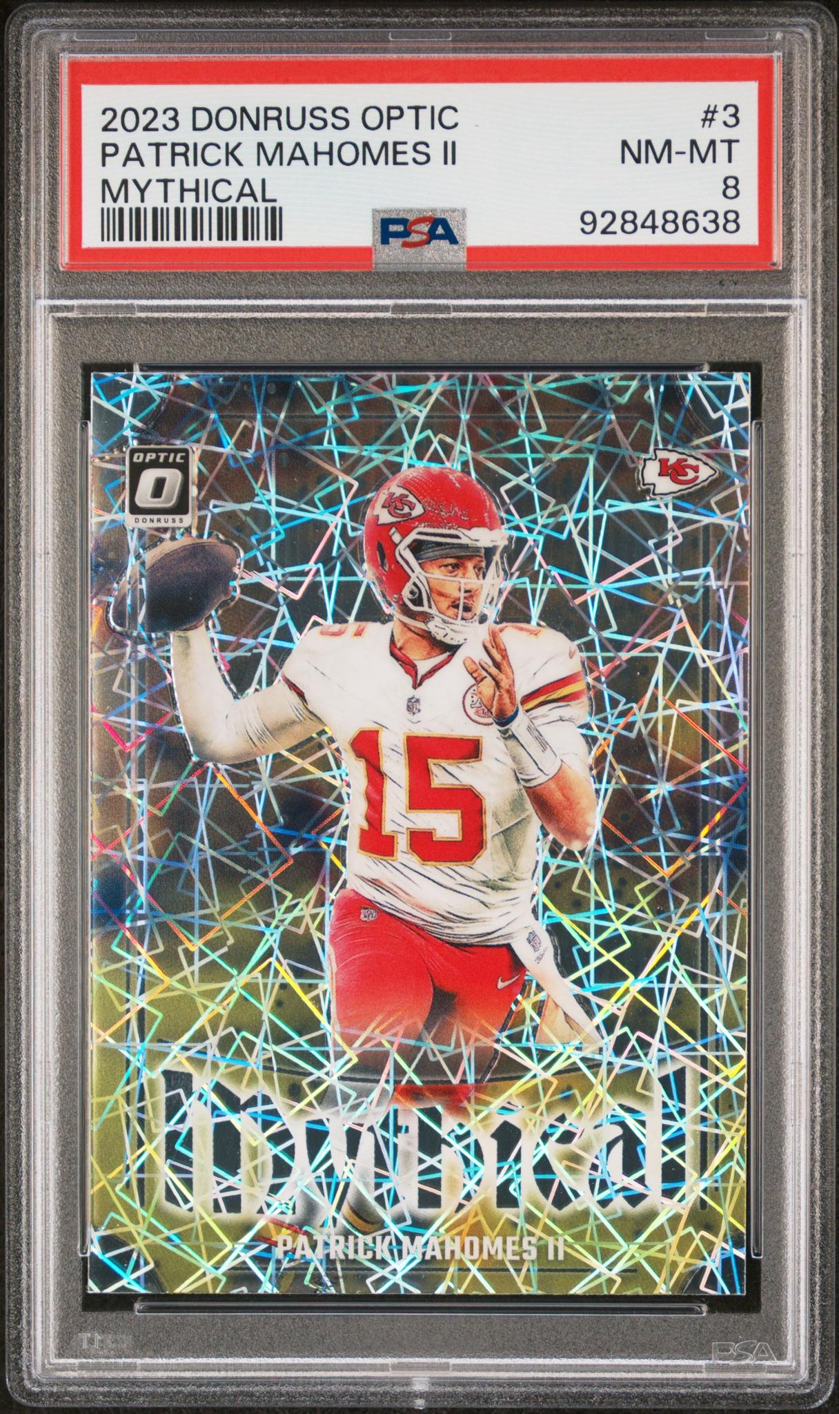2023 Donruss Optic #3 Patrick Mahomes II Mythical PSA 8