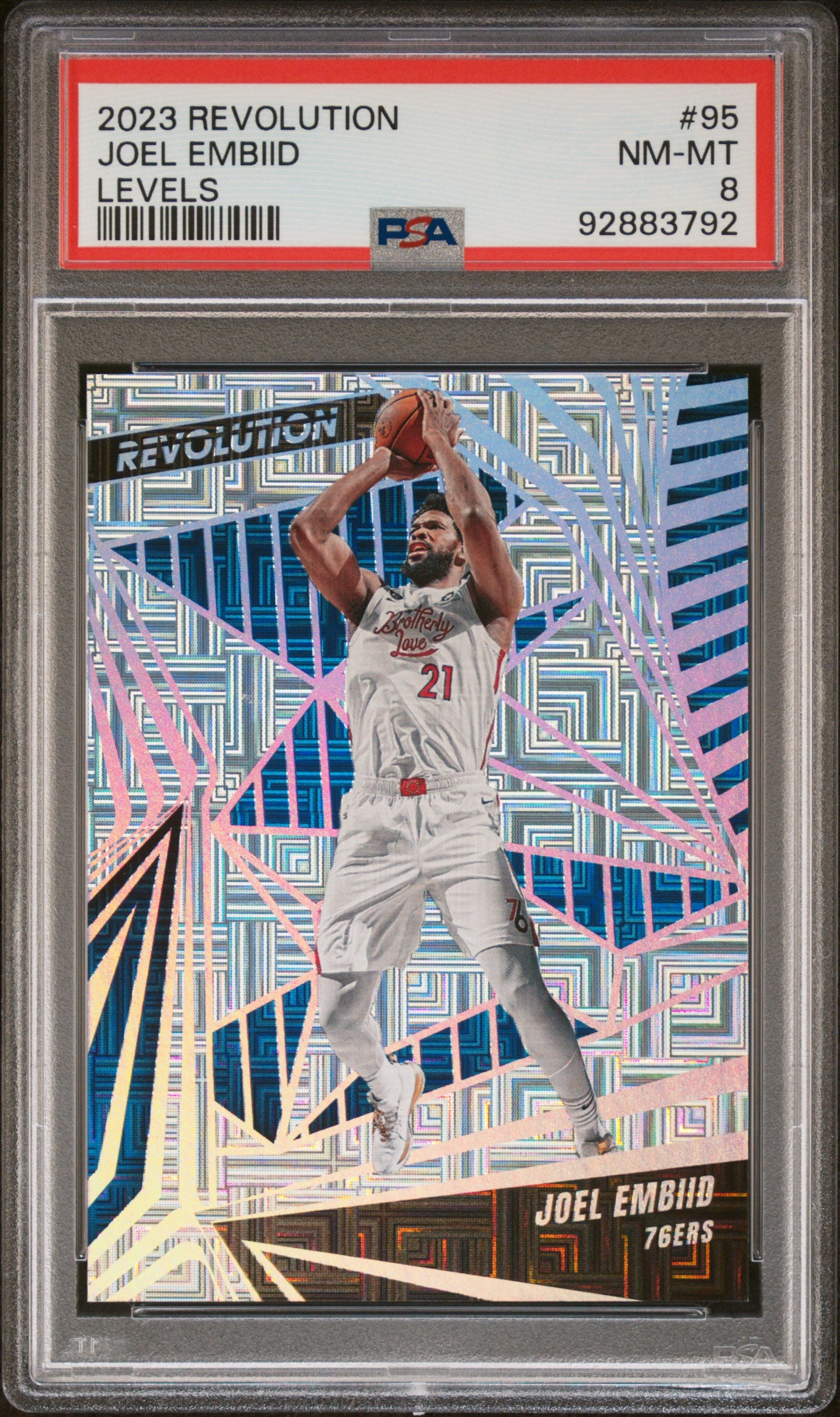 2023 Panini Revolution #95 Joel Embiid Levels PSA 8