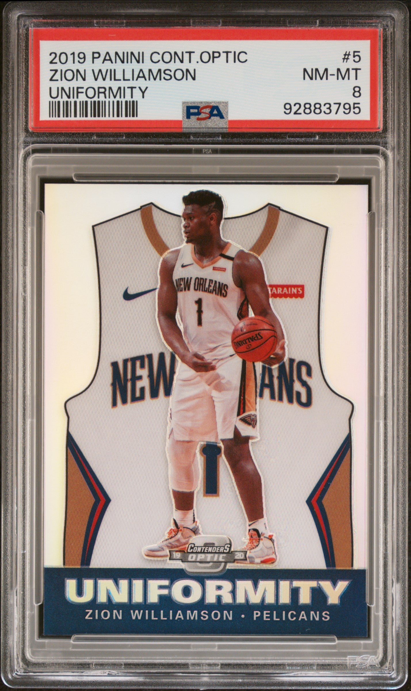 2019 Panini Contenders Optic #5 Zion Williamson Uniformity PSA 8