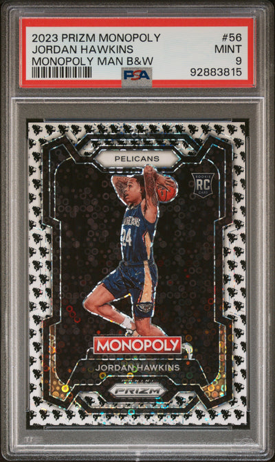 2023 Prizm Monopoly Jordan Hawkins #56 Monopoly Man B&W PSA 9