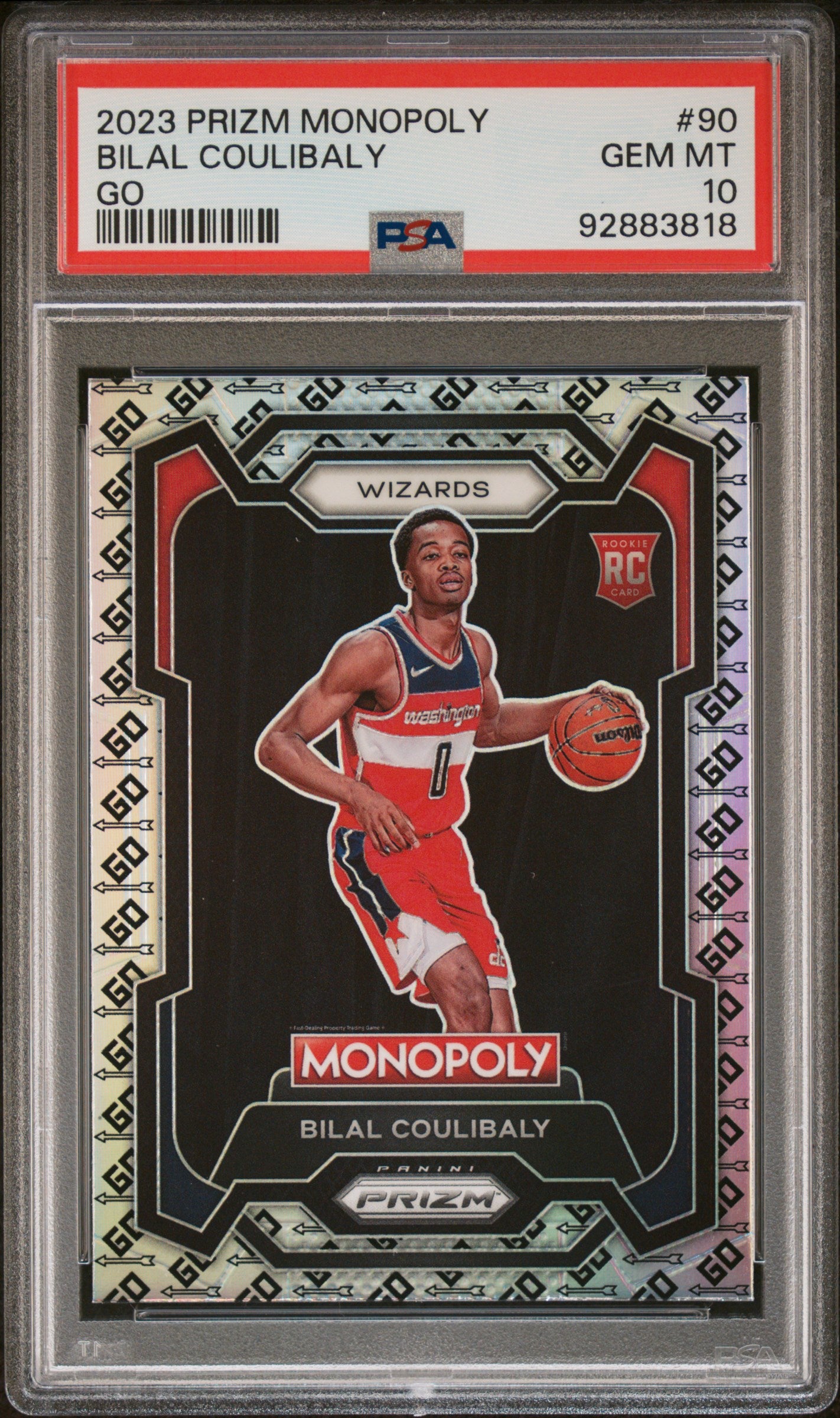 2023 Panini Prizm Monopoly #90 Bilal Coulibaly Go PSA 10