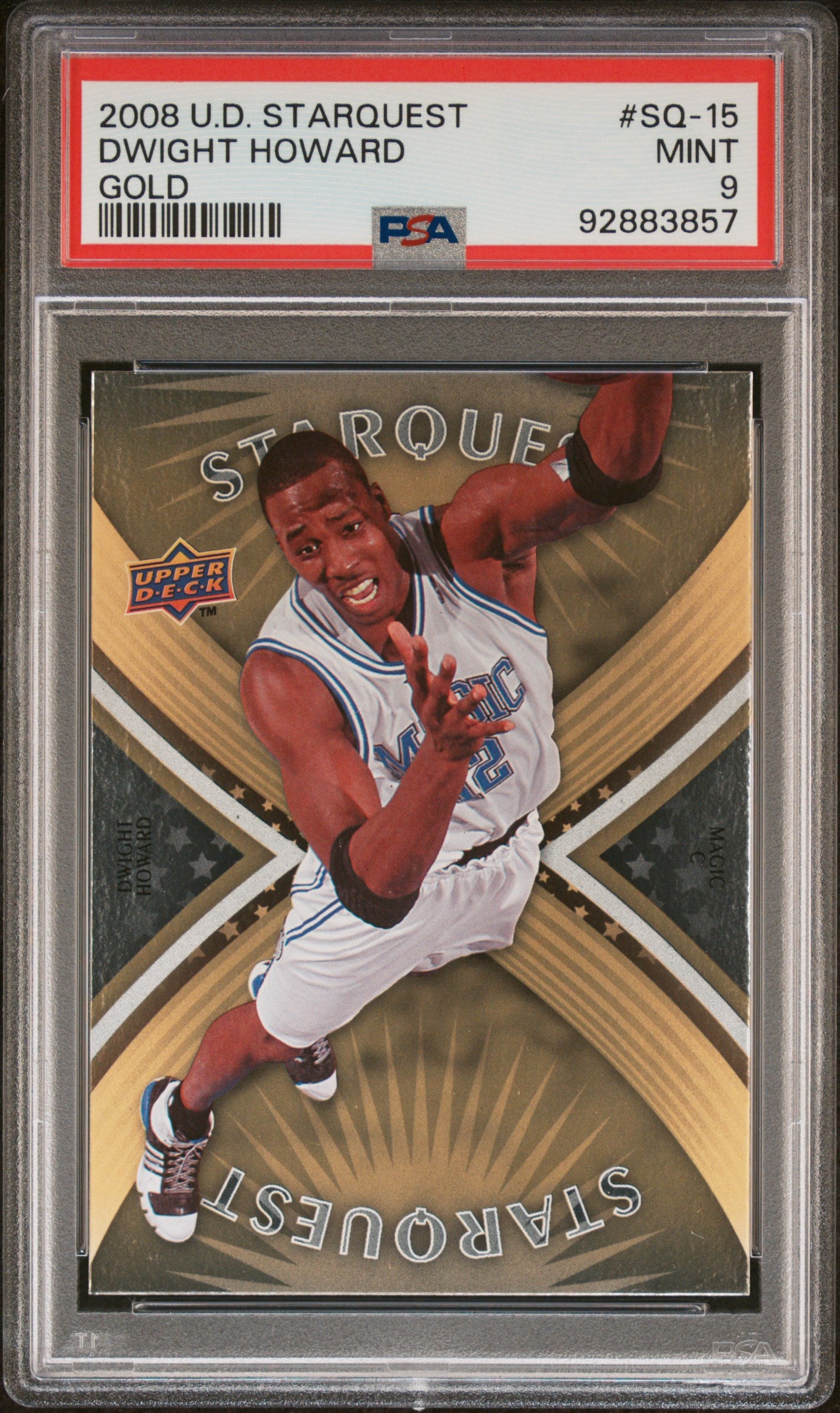 2008 Upper Deck Starquest #SQ-15 Dwight Howard Gold PSA 9