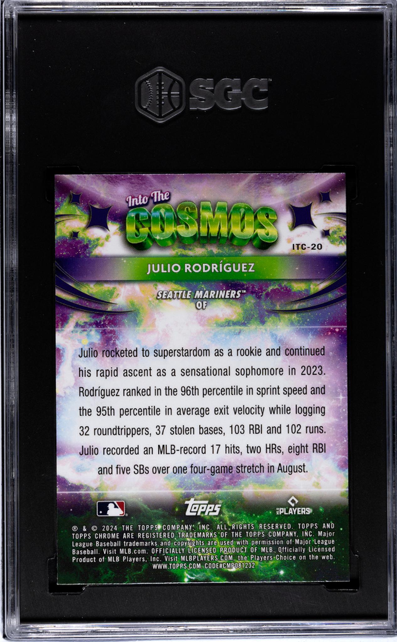 2024 Topps Cosmic Chrome Into the Cosmos Julio Rodriguez #ITC-20 SGC 10
