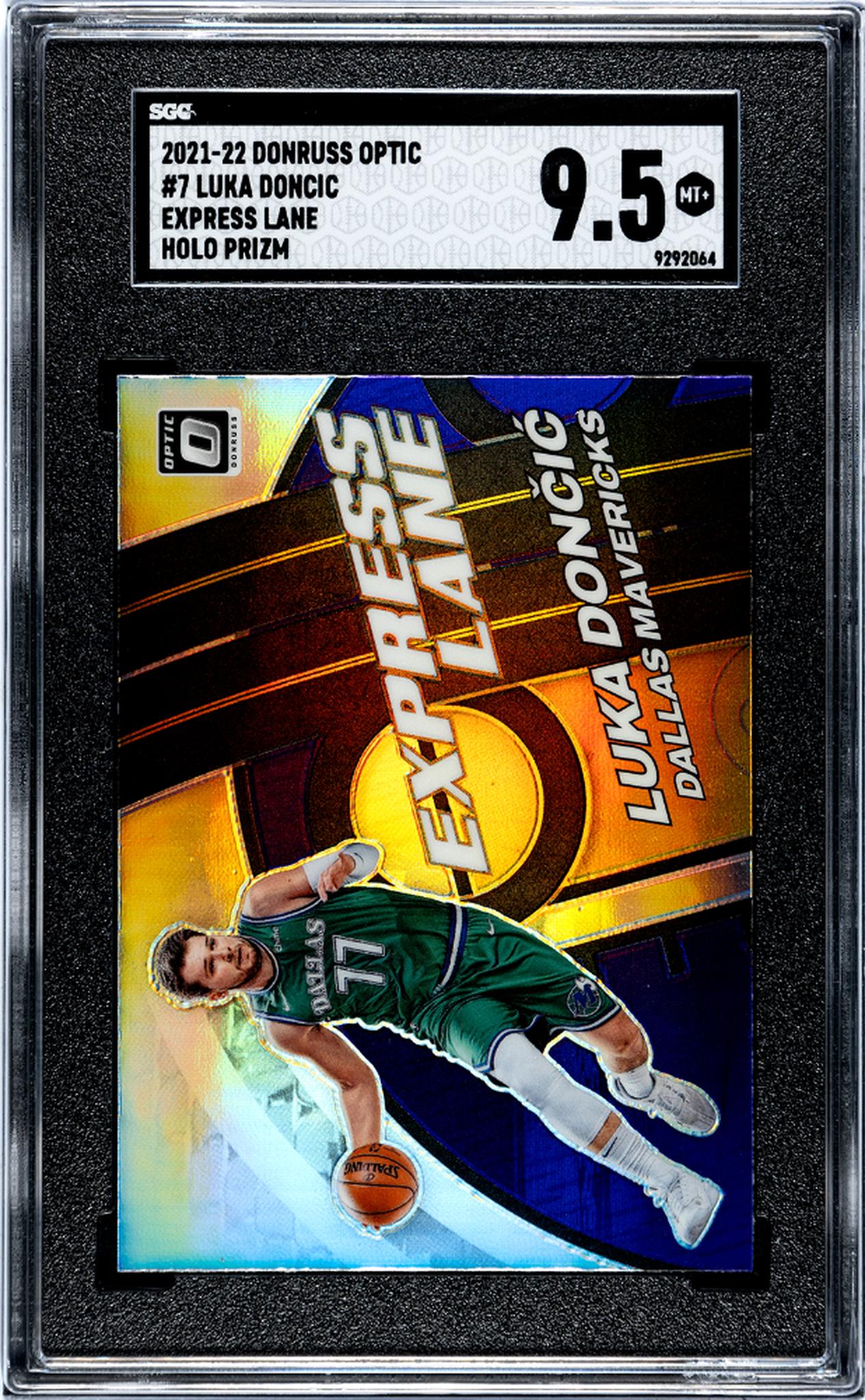 2021-22 Donruss Optic #7 Luka Doncic Express Lane Holo Prizm SGC 9.5