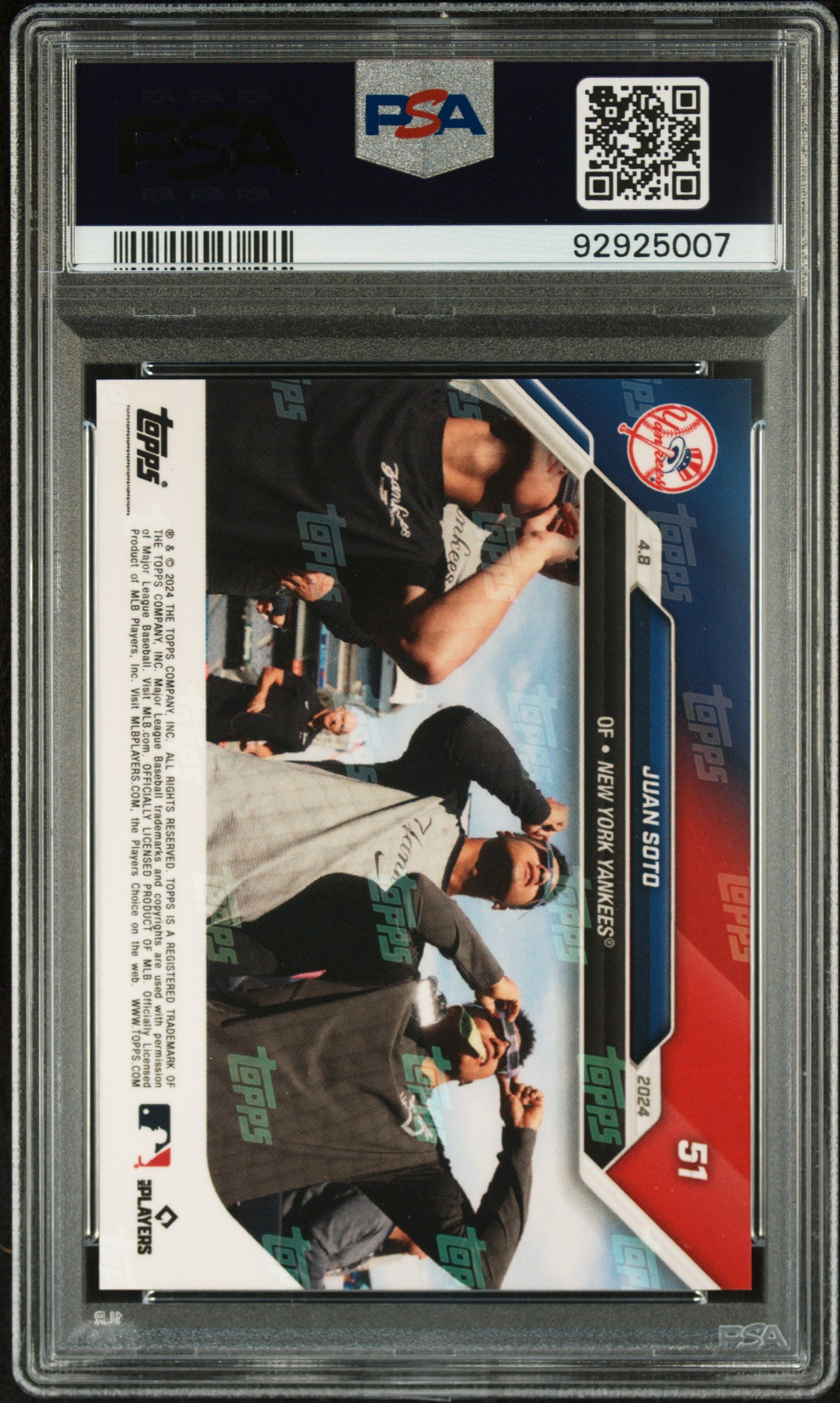 2024 Topps Now Juan Soto #51 Blue /49 PSA 10