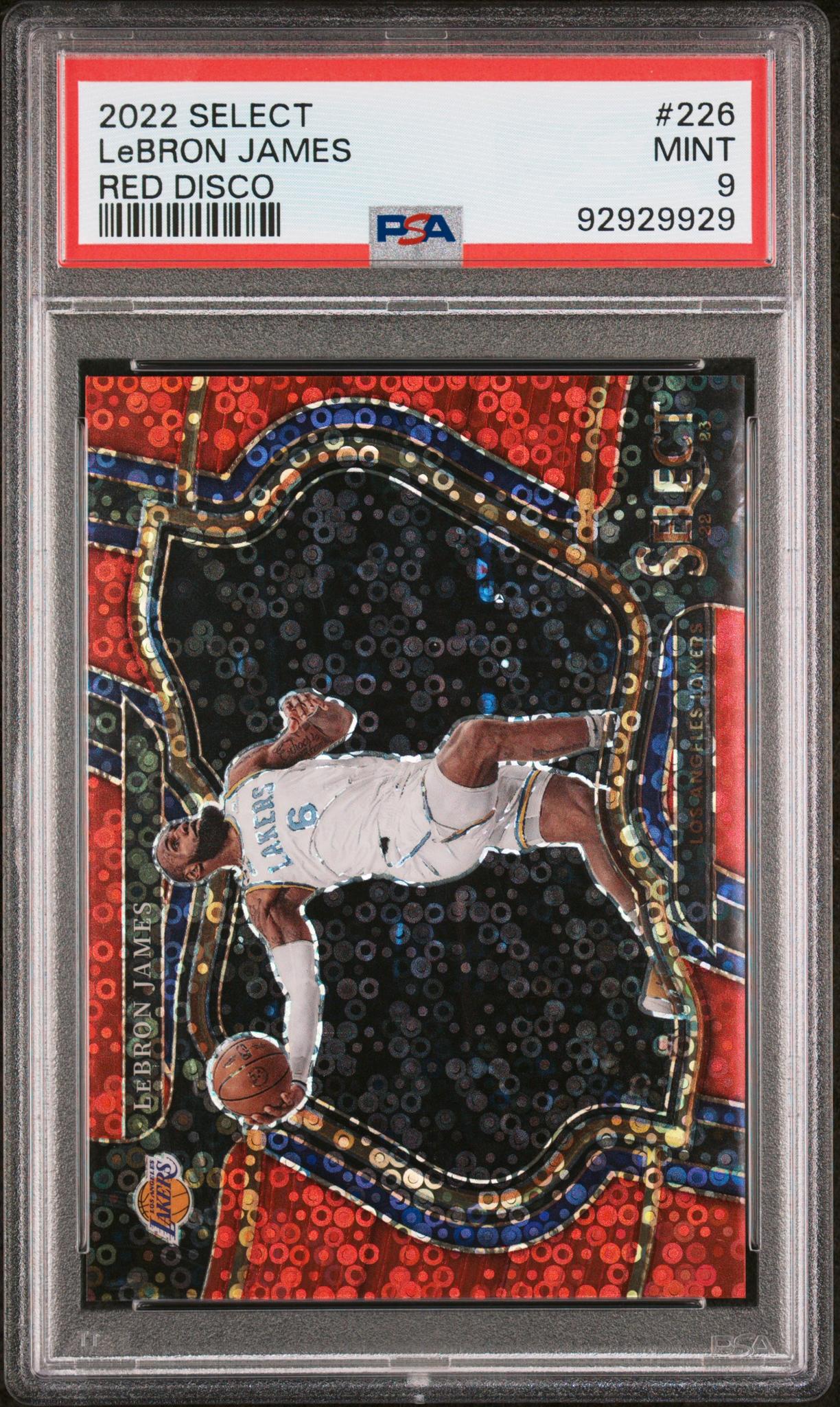 2022 Panini Select Red Disco LeBron James #226 Courtside Prizm PSA 9