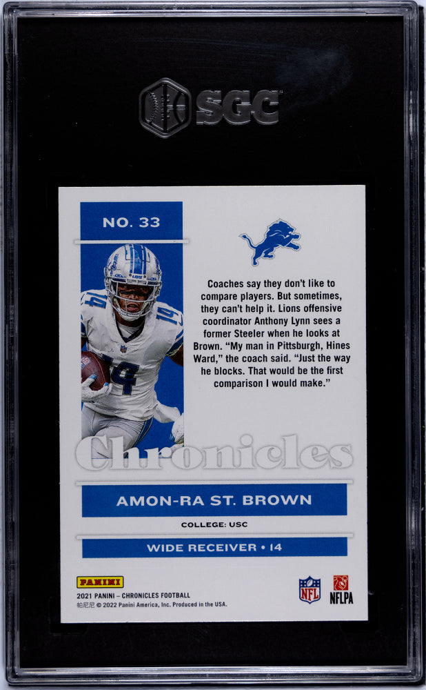 2021 Panini Chronicles #33 Amon-Ra St. Brown SGC 10