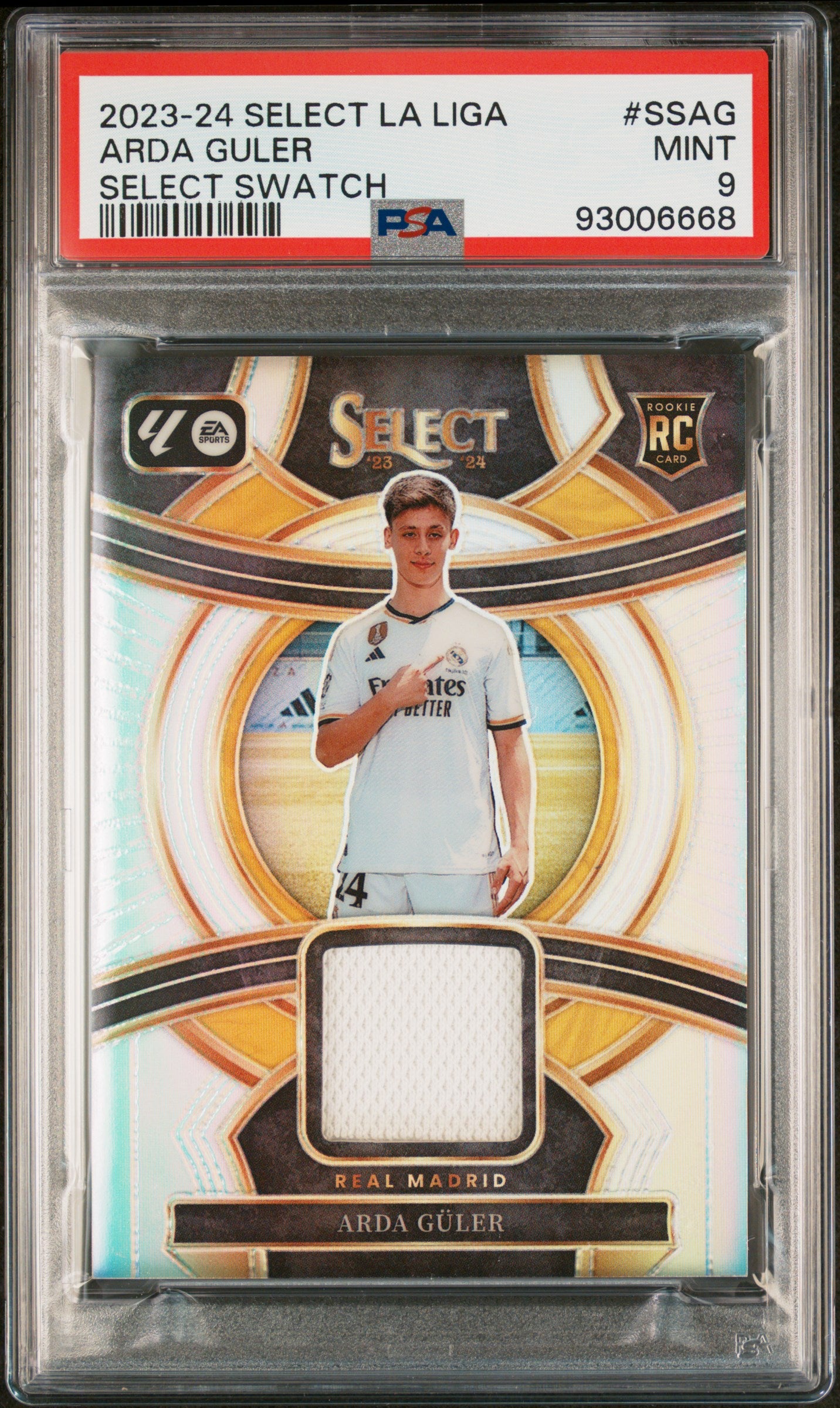 2023 Panini Select La Liga Select Swatches Select Swatch Arda Guler #SSAG PSA 9